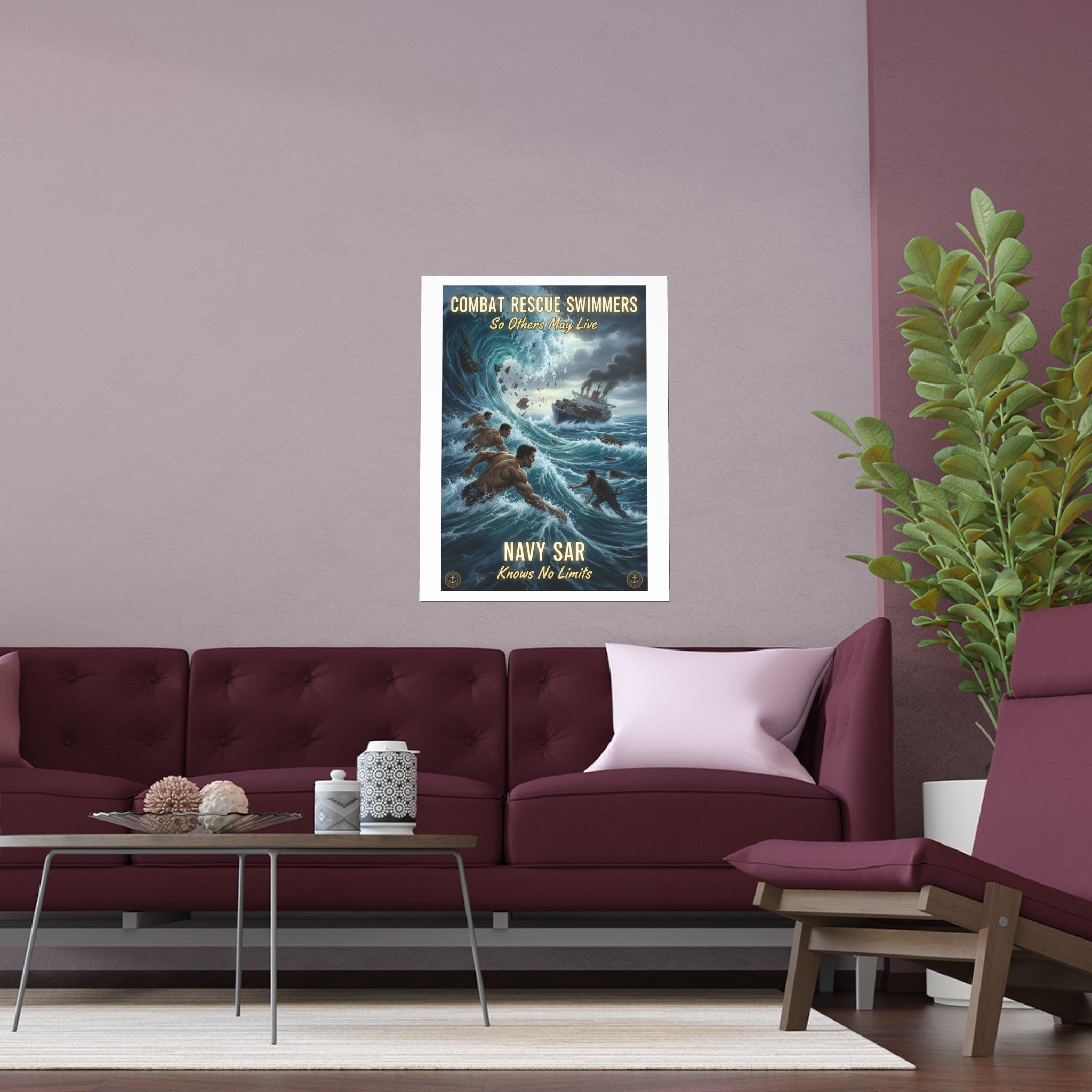 Combat Rescue Swimmers Navy SAR Silk Poster — "So Others May Live"