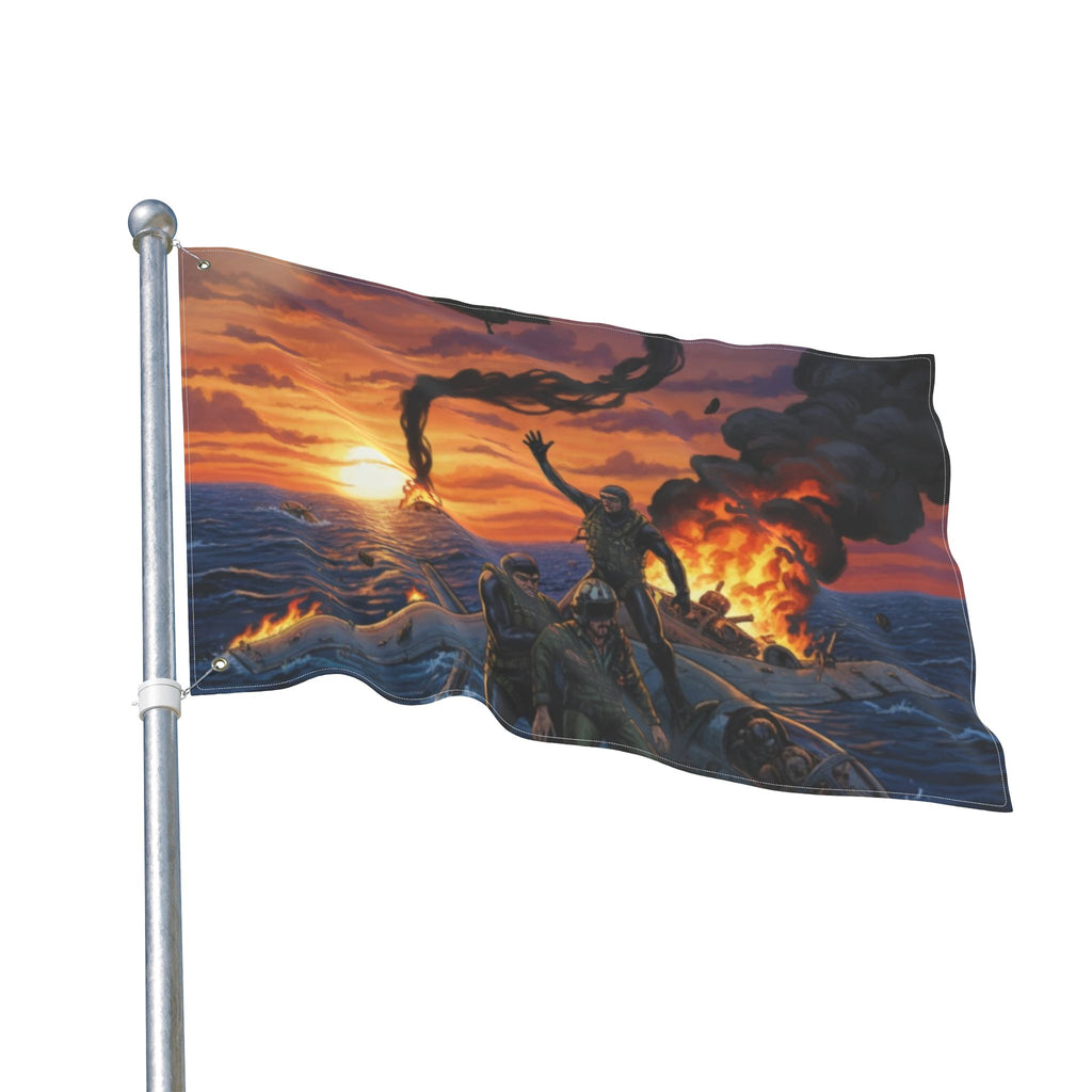 Double-Sided Nautical Rescue Flag — Navy SAR Search & Rescue Scene