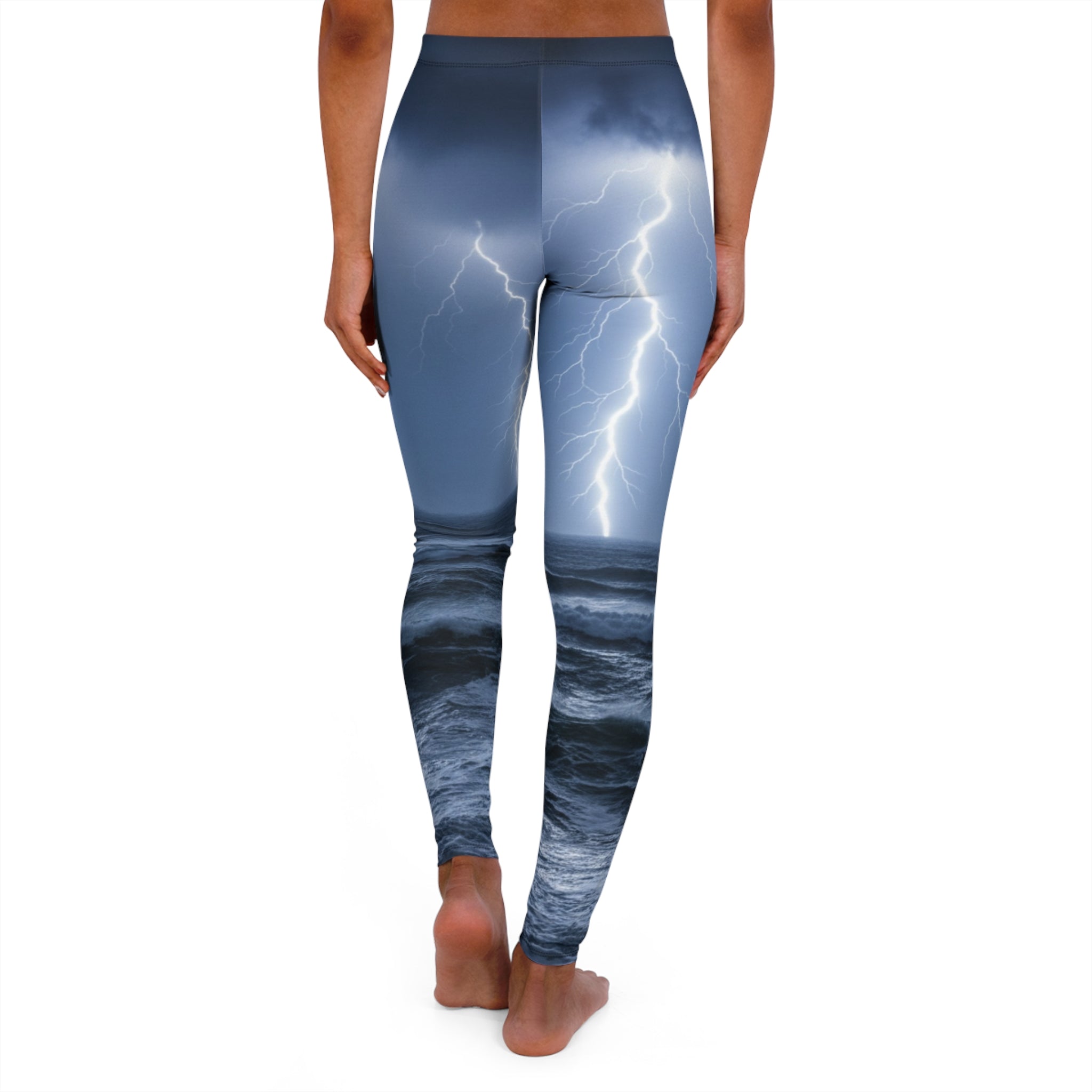 Stormy Sea Lightning Leggings — Women’s All-Over-Print Activewear