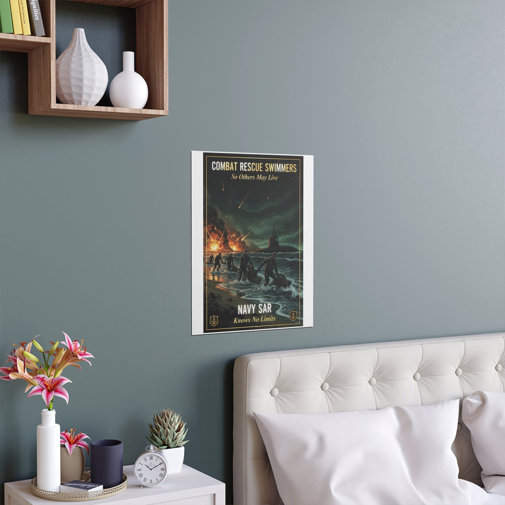 Navy SAR Combat Rescue Swimmers Silk Poster — 'So Others May Live' Indoor/Outdoor Print