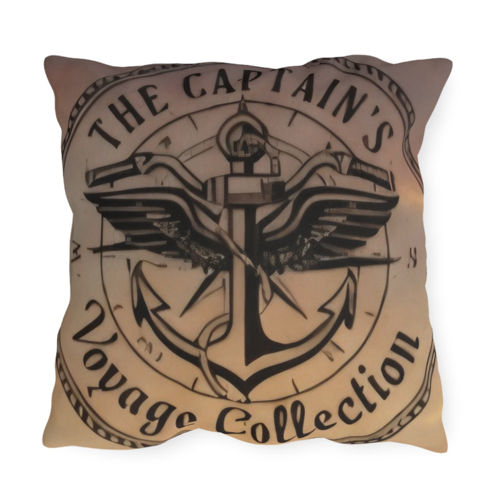 Pirate Captain Outdoor Pillow – Nautical Voyage Anchor Throw Cushion