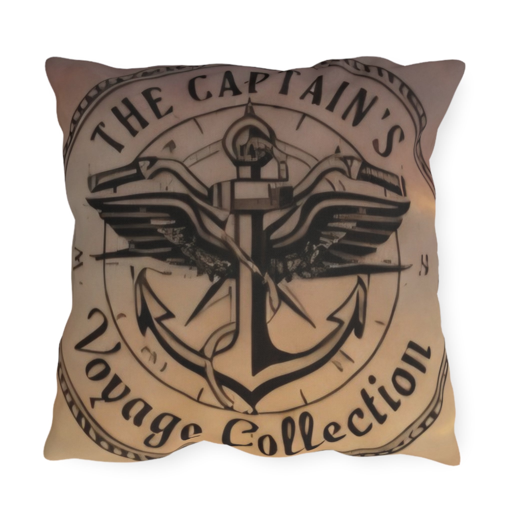 Pirate Captain Outdoor Pillow – Nautical Voyage Anchor Throw Cushion