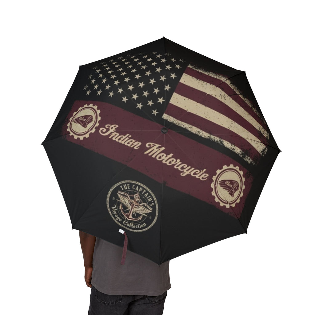 American Flag Compact Umbrella — Patriotic Foldable Rain Umbrella