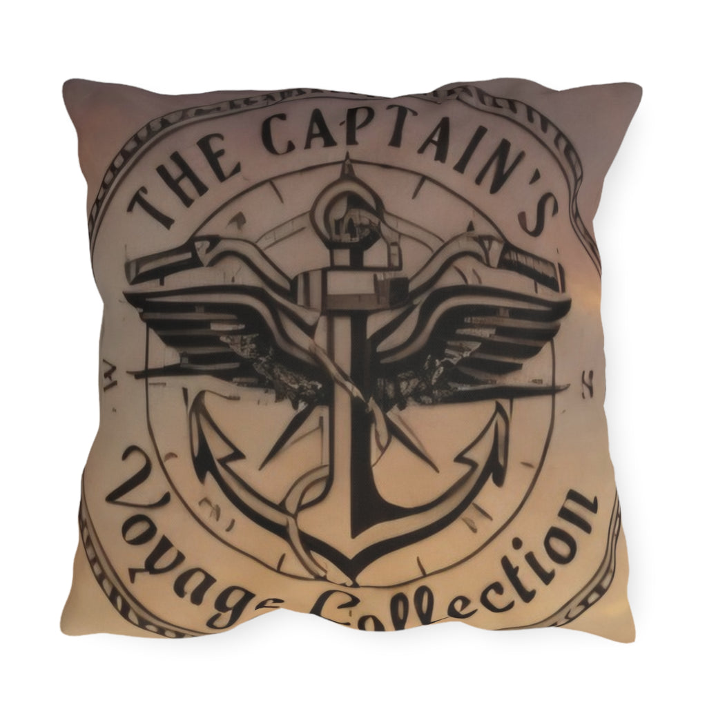 Pirate Captain Outdoor Pillow — Nautical Anchor "The Captain's Voyage Collection" Garden Cushion