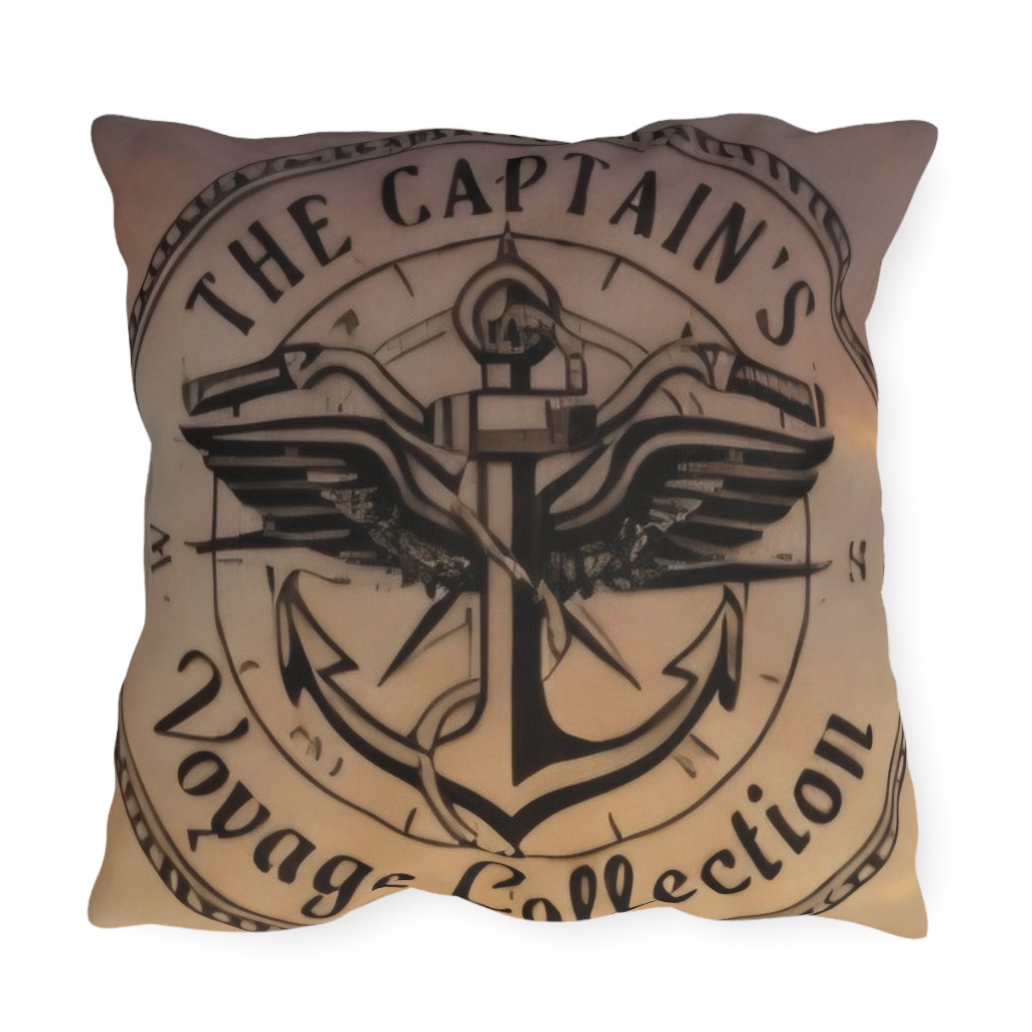 Pirate Captain Outdoor Pillow — Nautical Anchor "The Captain's Voyage Collection" Garden Cushion