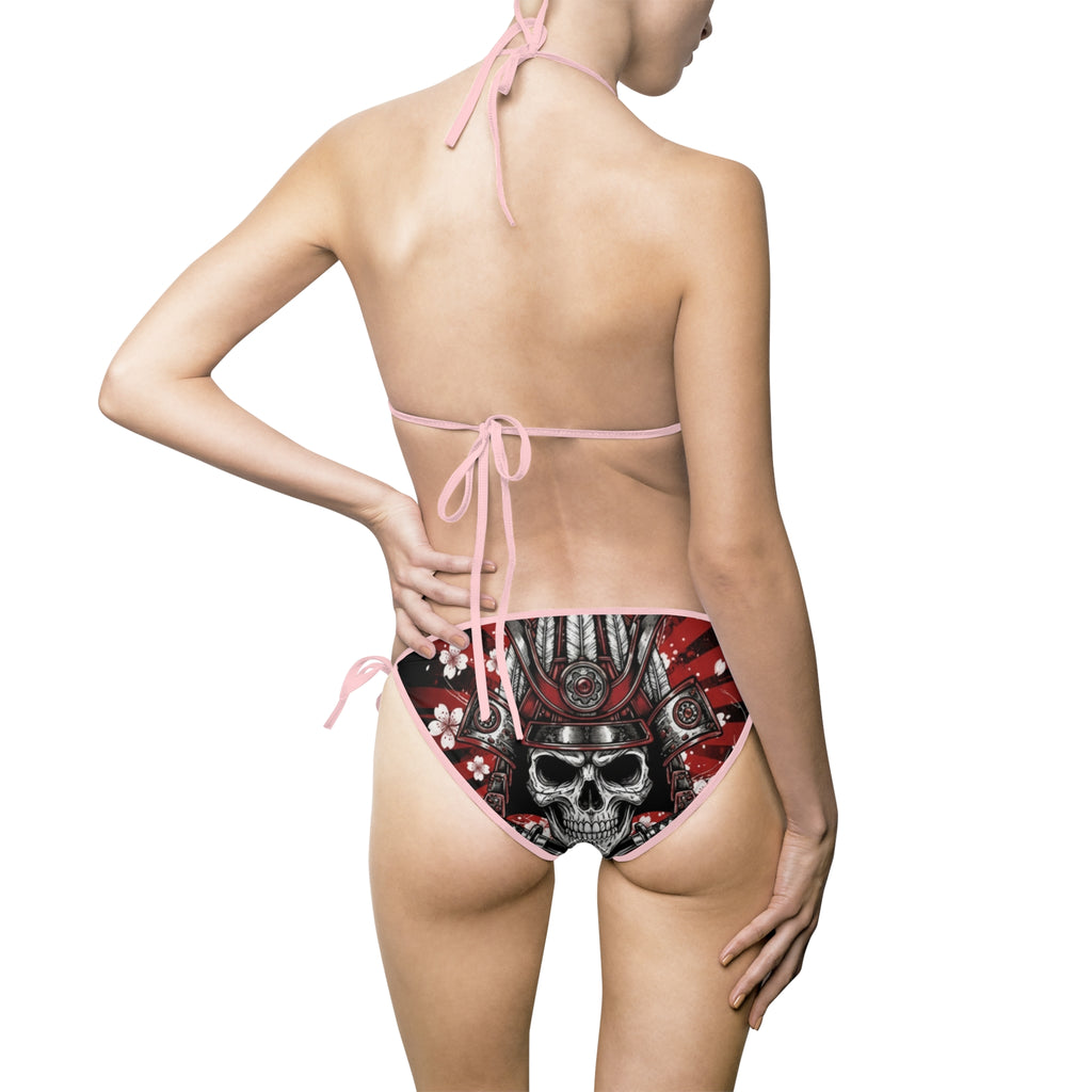 Skull & Indian Motorcycle Triangle Bikini — Women's Tieside Swimwear