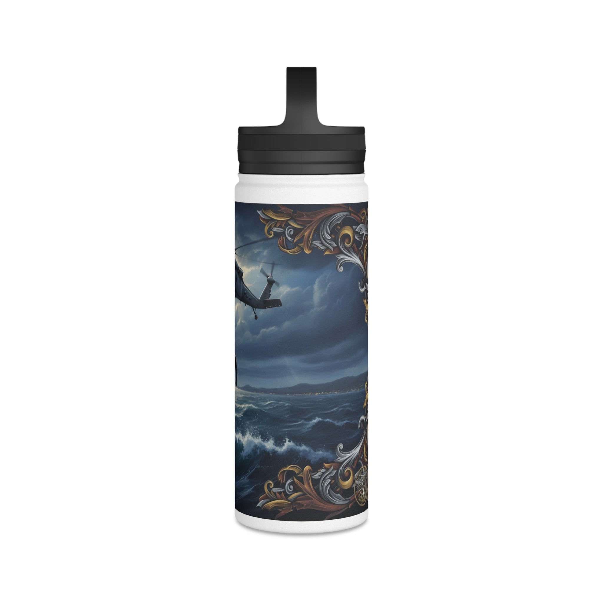 Rescue Helicopter Stainless Steel Water Bottle — Search & Rescue Design