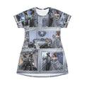Merry Christmas Fantasy T-Shirt Dress — Winter Scene All-Over Print