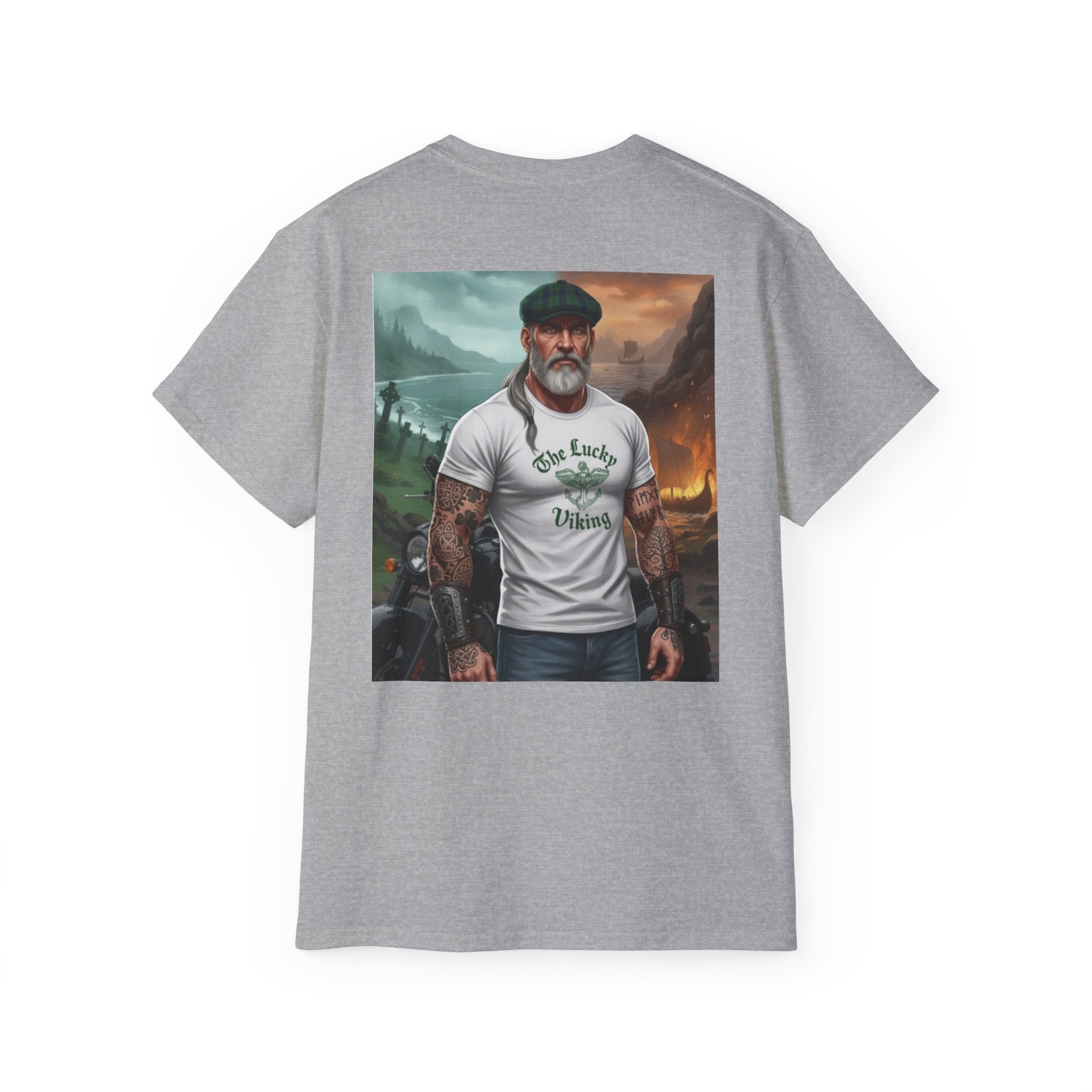 Irish Crest & 'One Lucky Viking' T-Shirt — Celtic Coat of Arms Tee