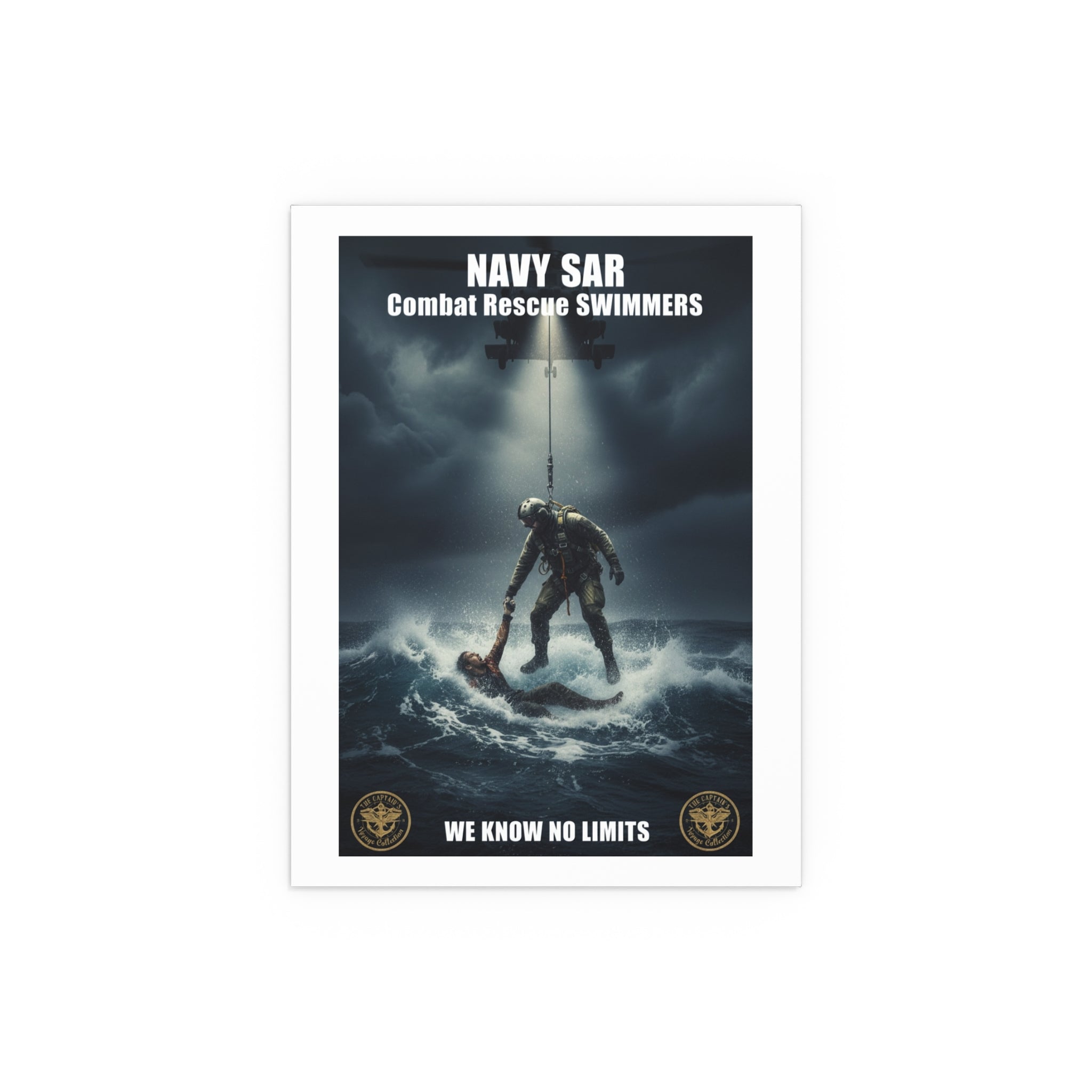 Rescue Diver Silk Poster — Dramatic Ocean Rescue Wall Art