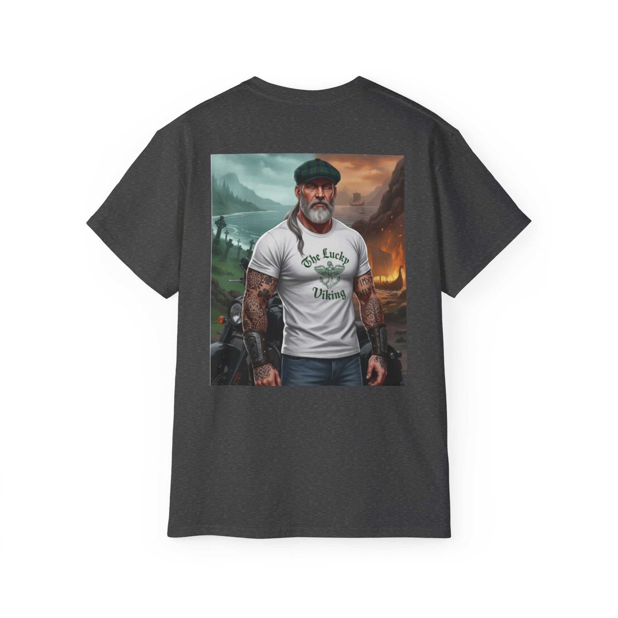 Irish Crest & 'One Lucky Viking' T-Shirt — Celtic Coat of Arms Tee