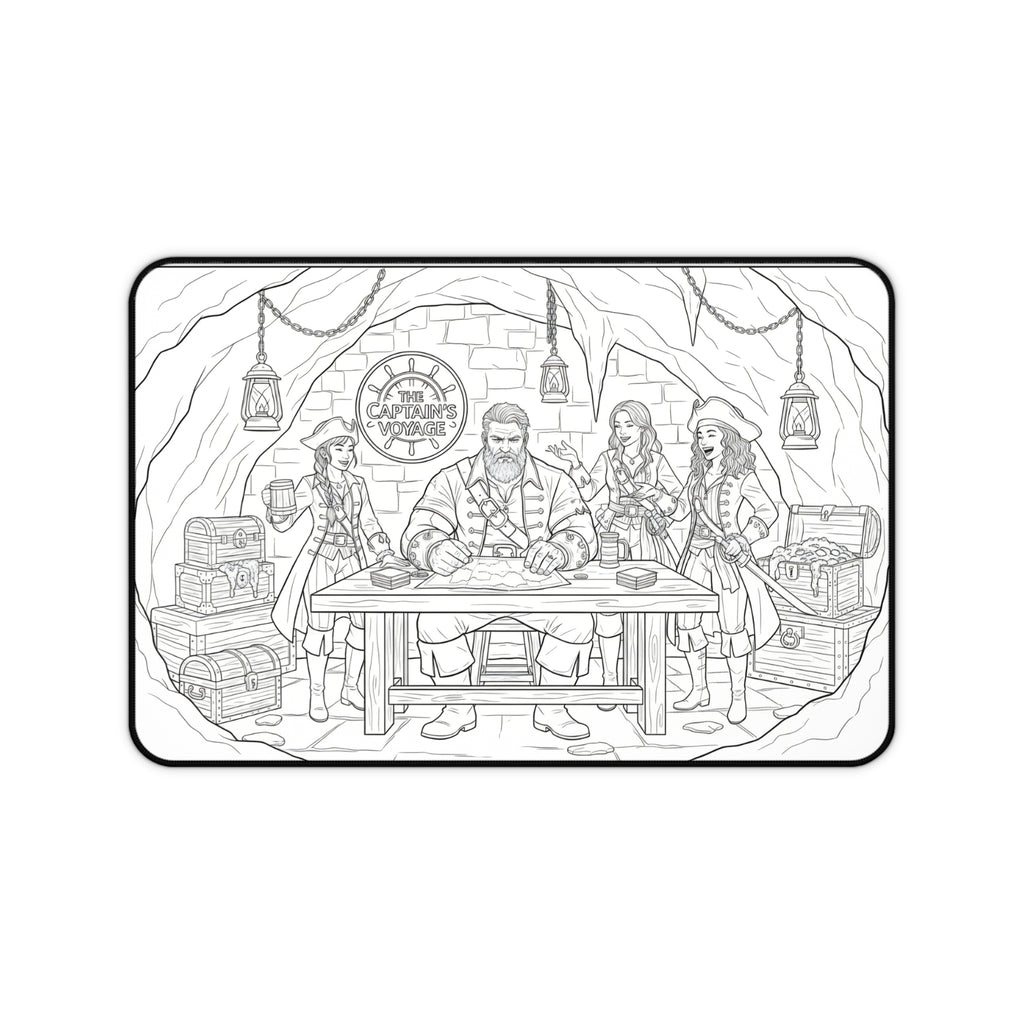 Pirate Captain Desk Mat — Treasure Crew Illustration Mouse Pad