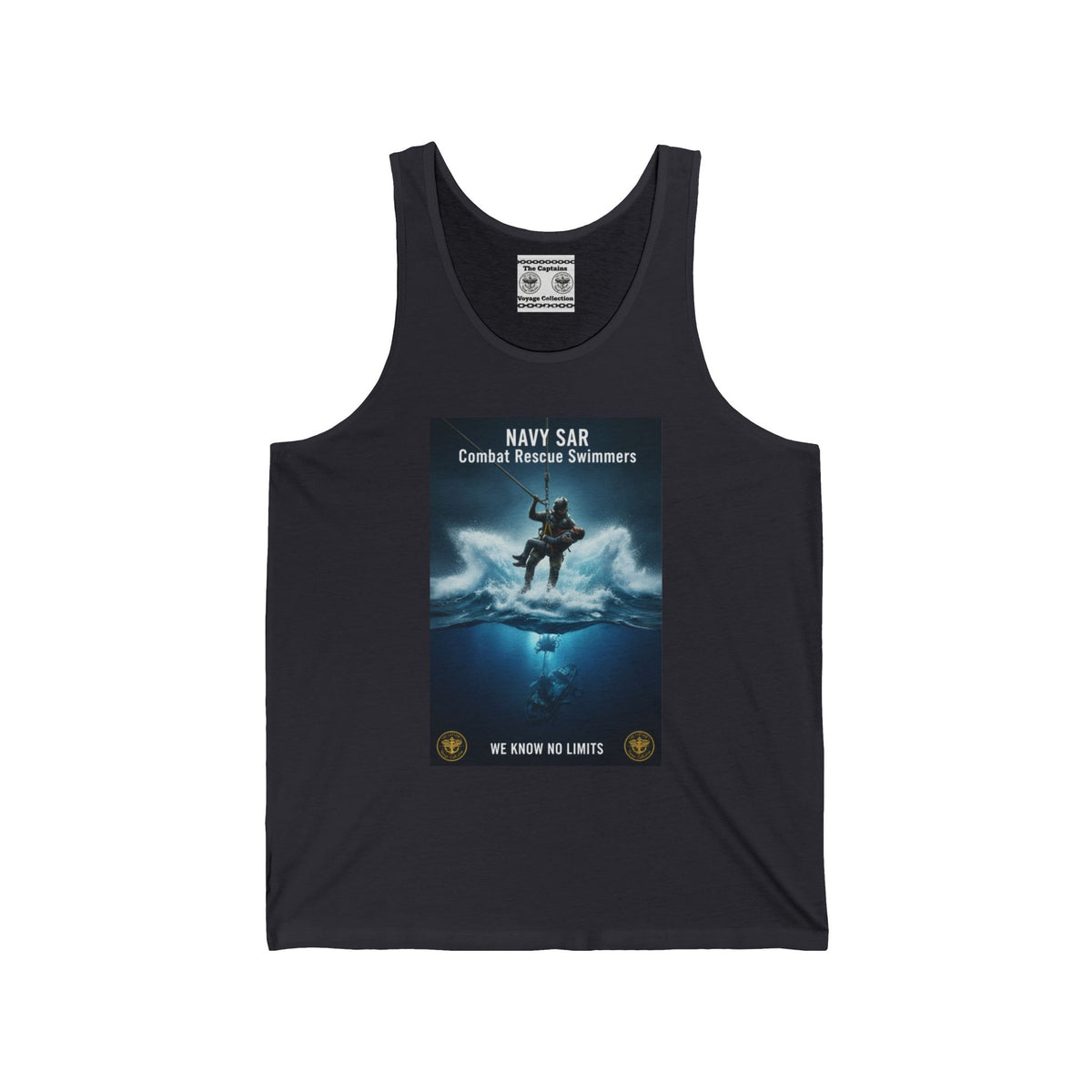 Navy SAR Combat Rescue Tank Top — "We Know No Limits" Military Graphic Tank