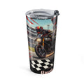 Motorcycle Racing 20oz Tumbler — Custom Rider Name Travel Cup