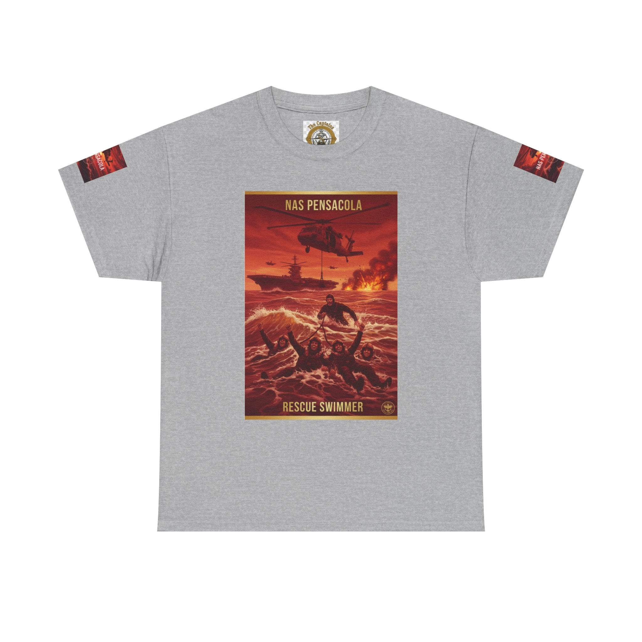 Rescue Swimmer Graphic Tee — NAS Pensacola Military Helicopter Design