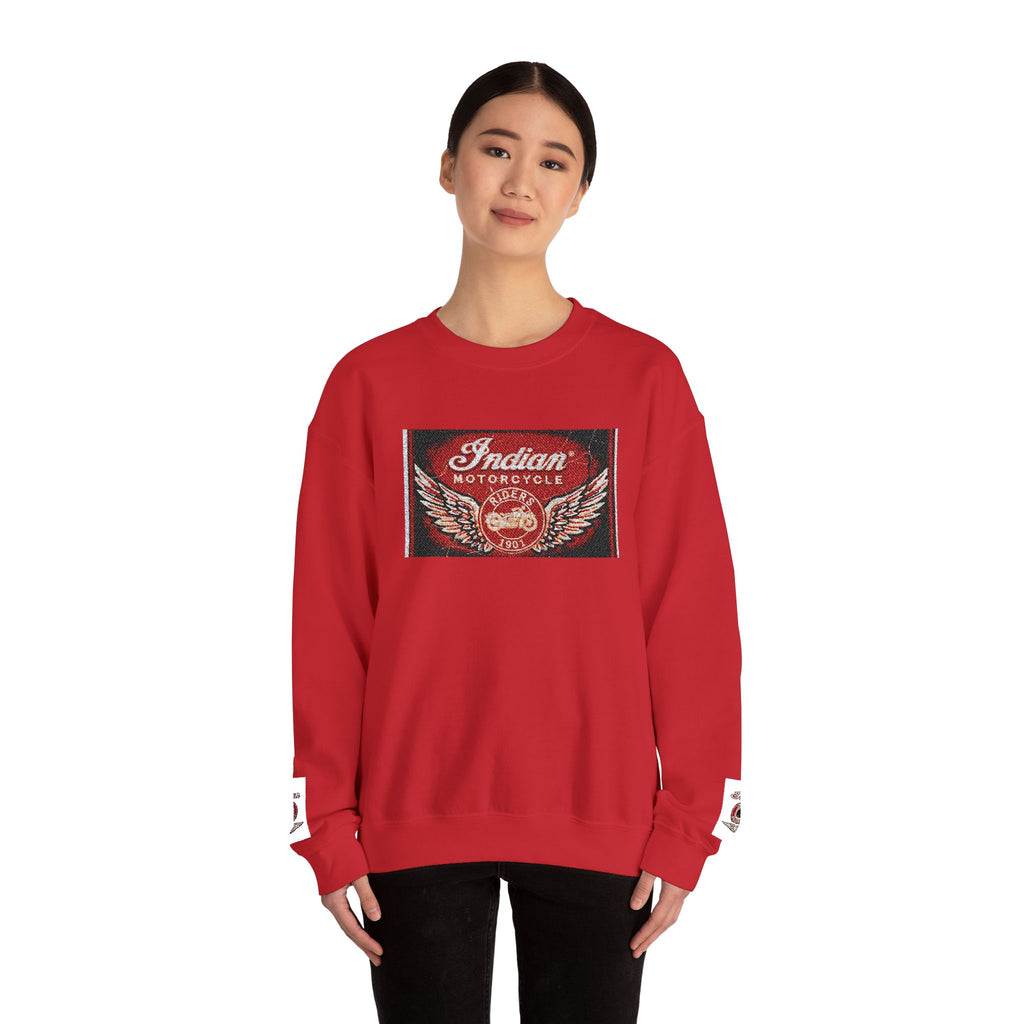 Vintage Motorcycle Crewneck Sweatshirt — 'Indian Motorcycles' Winged Logo