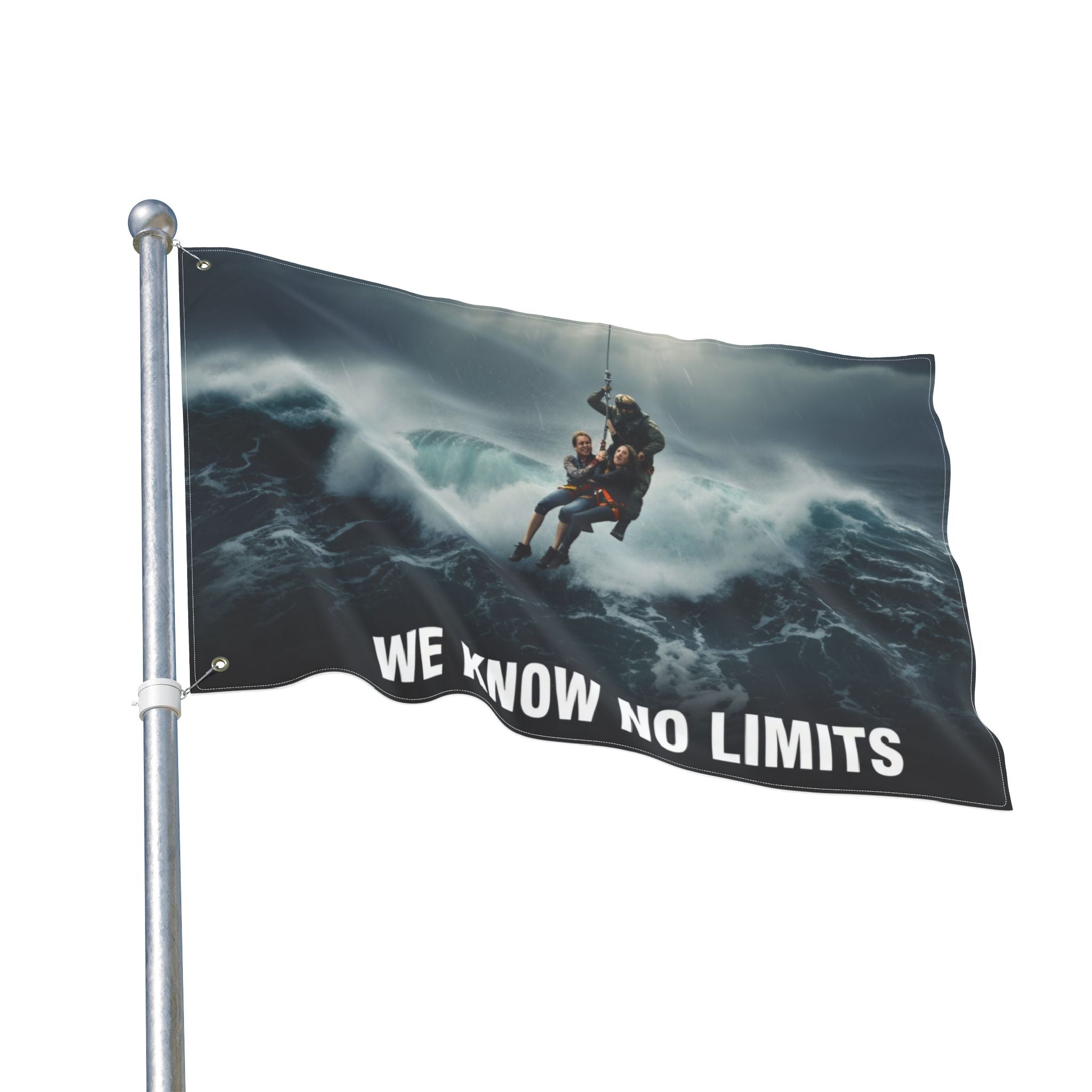 Double-Sided Flag — We Know No Limits Rescue Helicopter Design