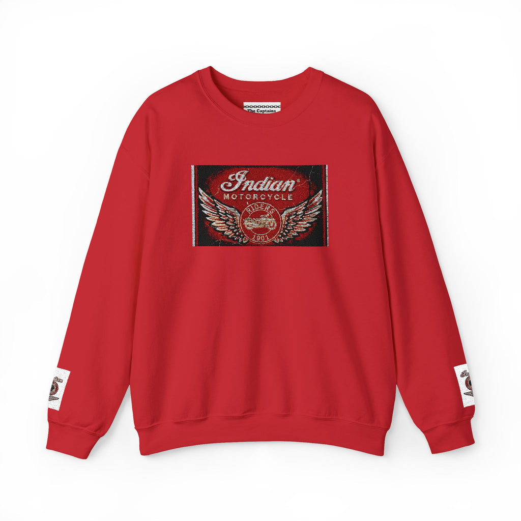 Vintage Motorcycle Crewneck Sweatshirt — 'Indian Motorcycles' Winged Logo