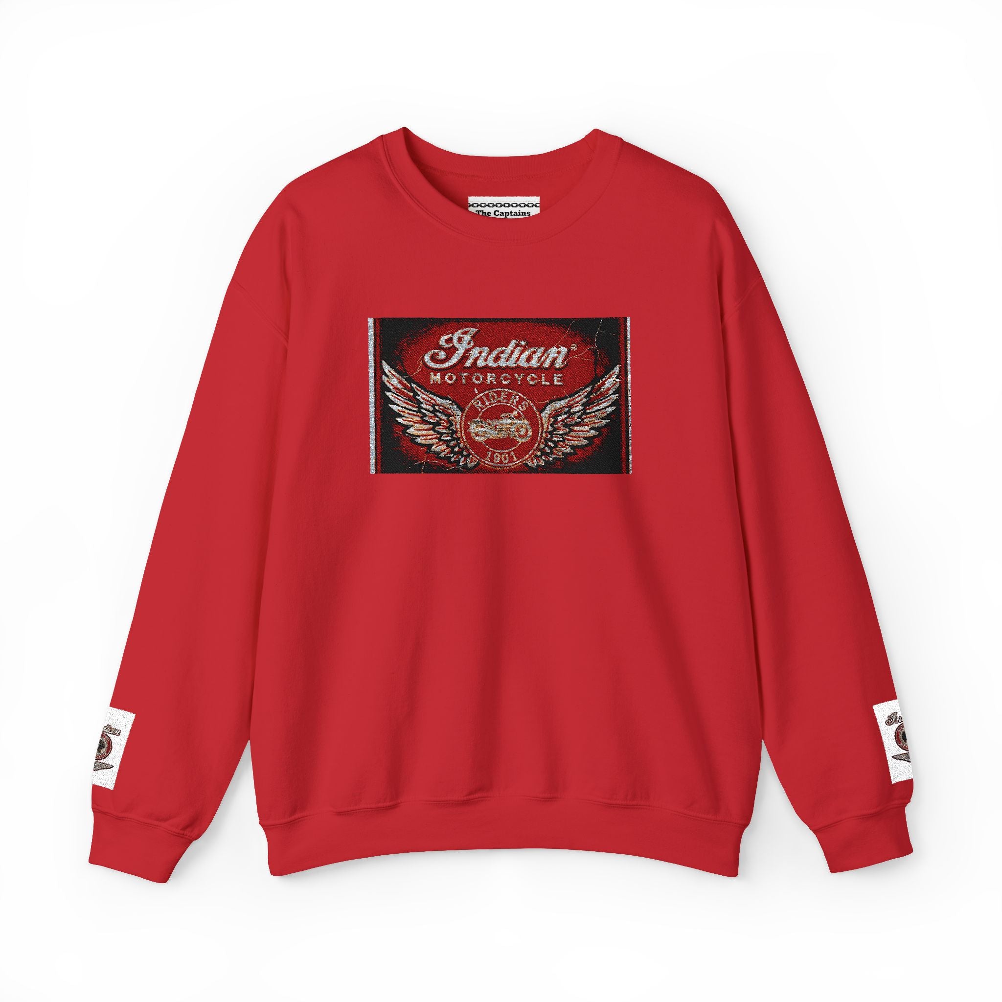 Vintage Motorcycle Crewneck Sweatshirt — 'Indian Motorcycles' Winged Logo