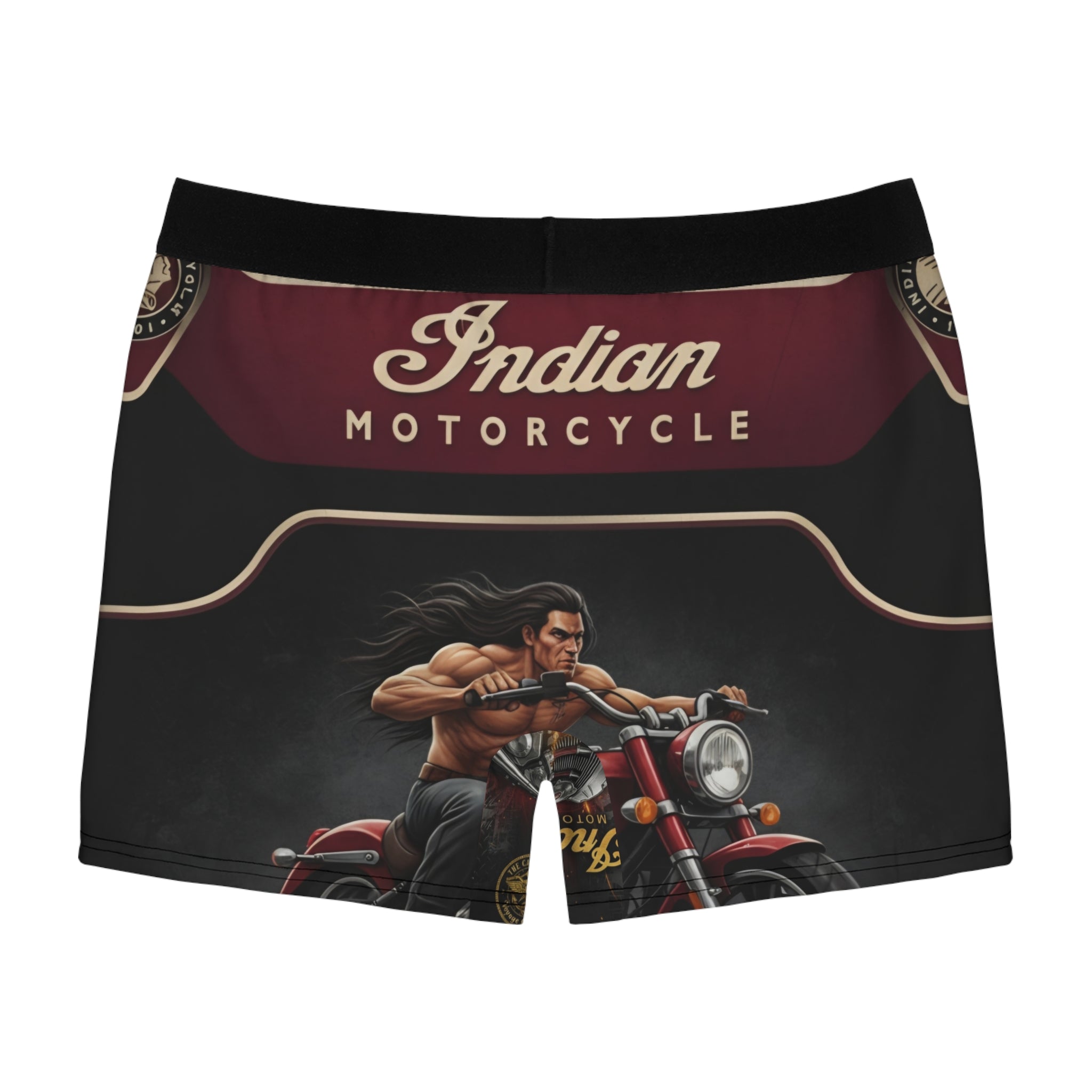 Indian Motorcycle Boxer Briefs — Vintage Wolf & Skull Biker Design