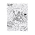 Pirate Crew Adventure Velveteen Plush Blanket — Illustrated Biker-Pirate Scene