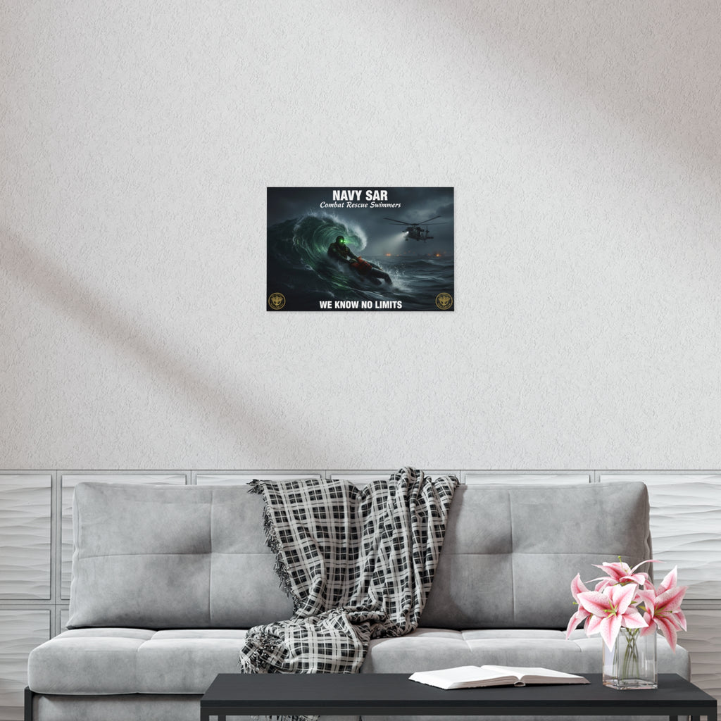 Navy SAR Combat Rescue Swimmers Poster — We Know No Limits