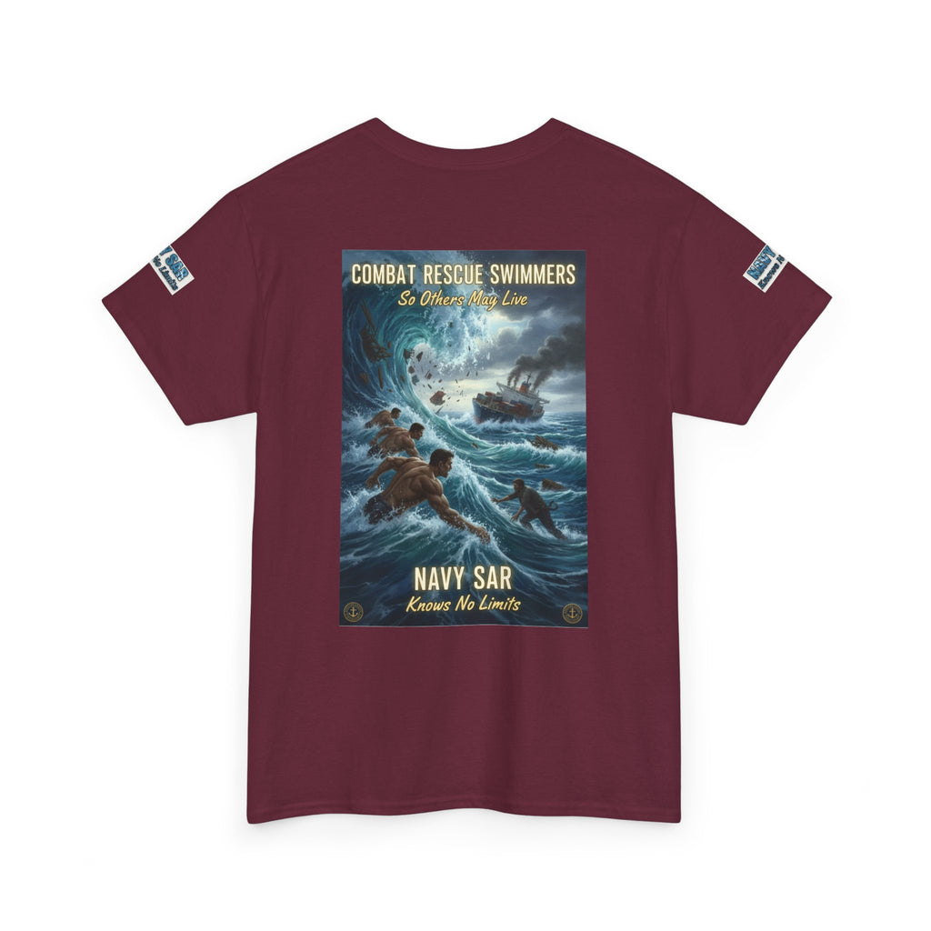 Navy SAR Combat Rescue Swimmers T‑Shirt — "We Know No Limits"