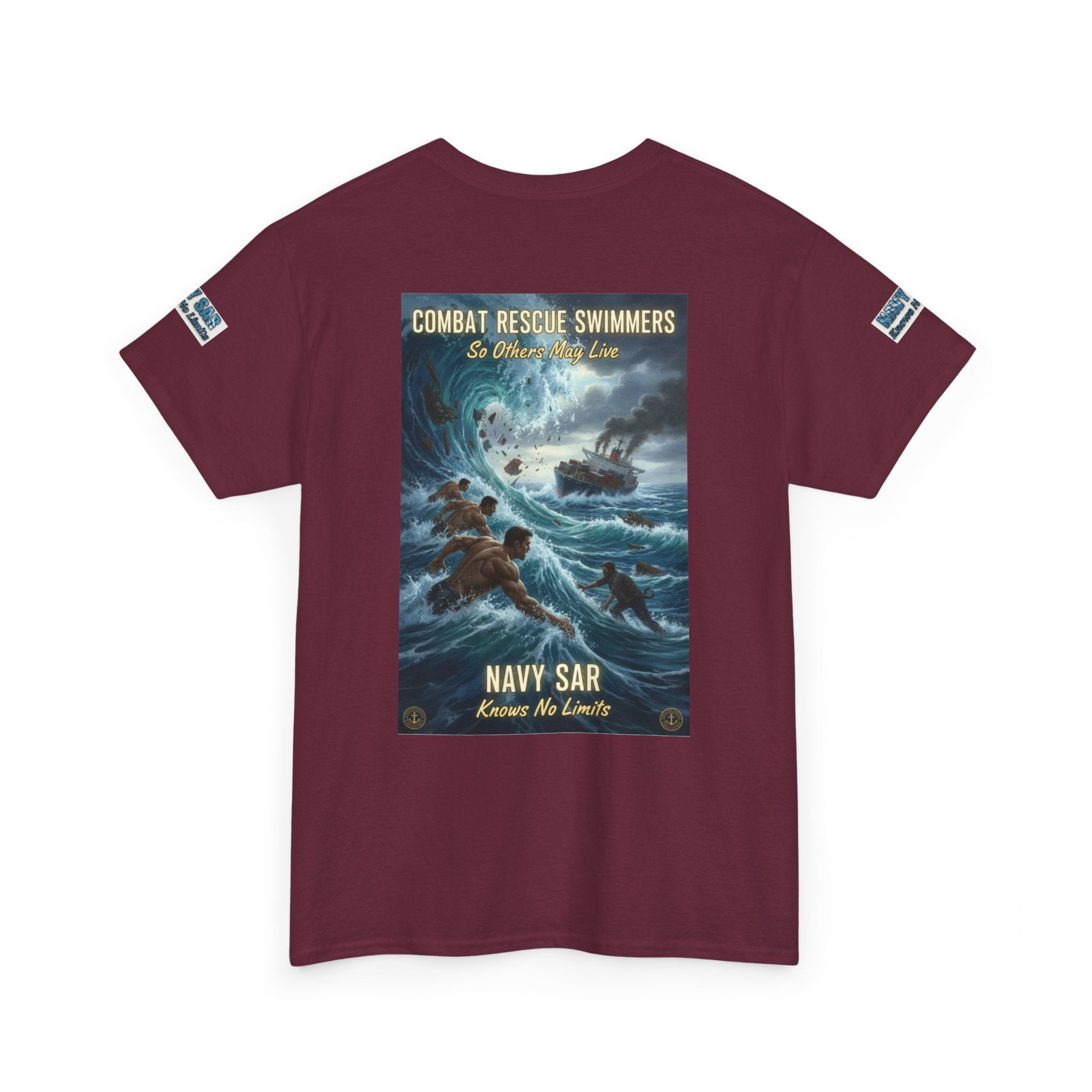 Navy SAR Combat Rescue Swimmers T‑Shirt — "We Know No Limits"