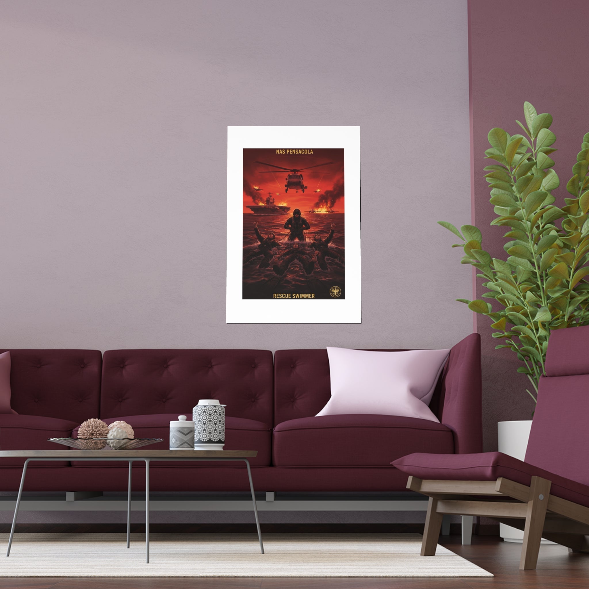 Rescue Swimmer Silk Poster — NAS Pensacola Military Print