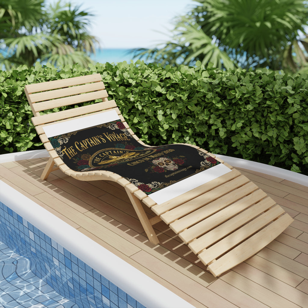 Cinco de Mayo 2026 Captain's Voyage Beach Towel — Nautical Anchor Day of the Dead Design