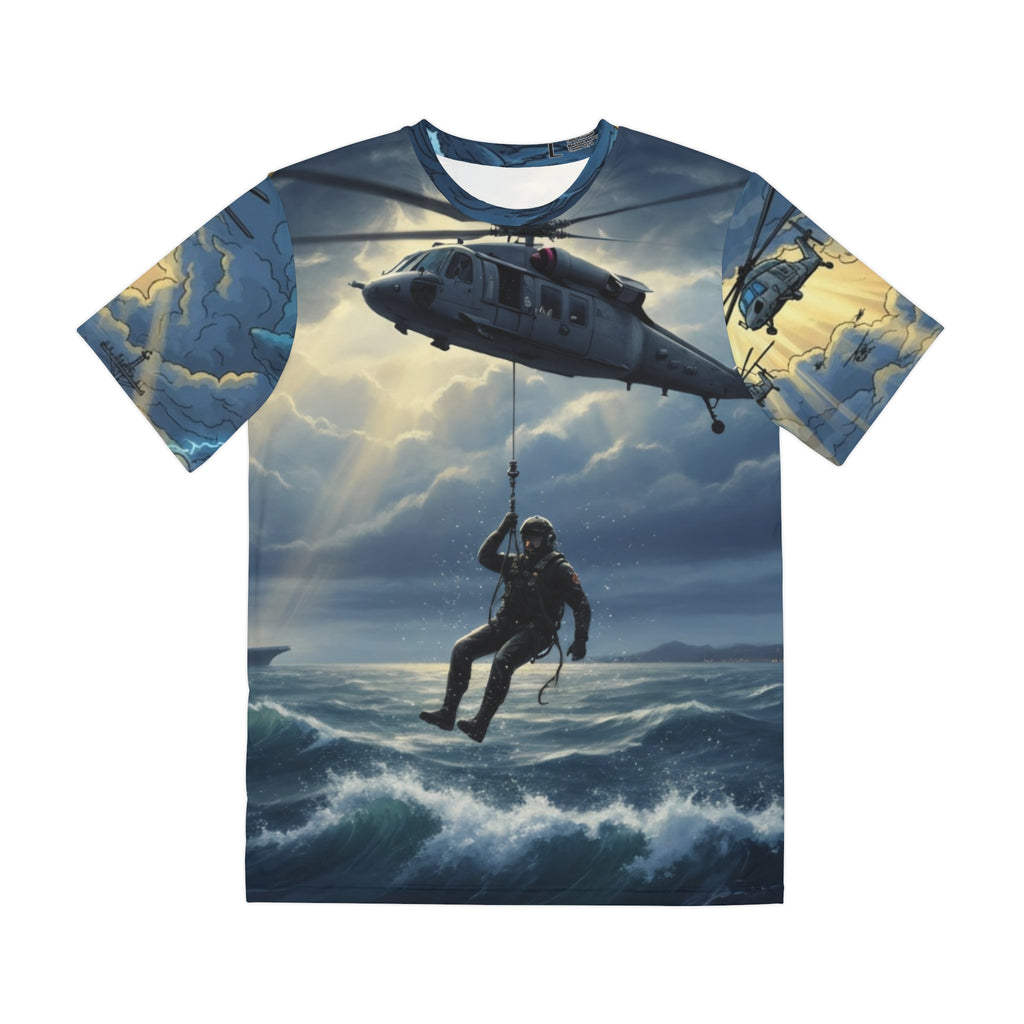 Military Rescue Helicopter Tee — "There's 2 Answers to Your Question" All-Over Print