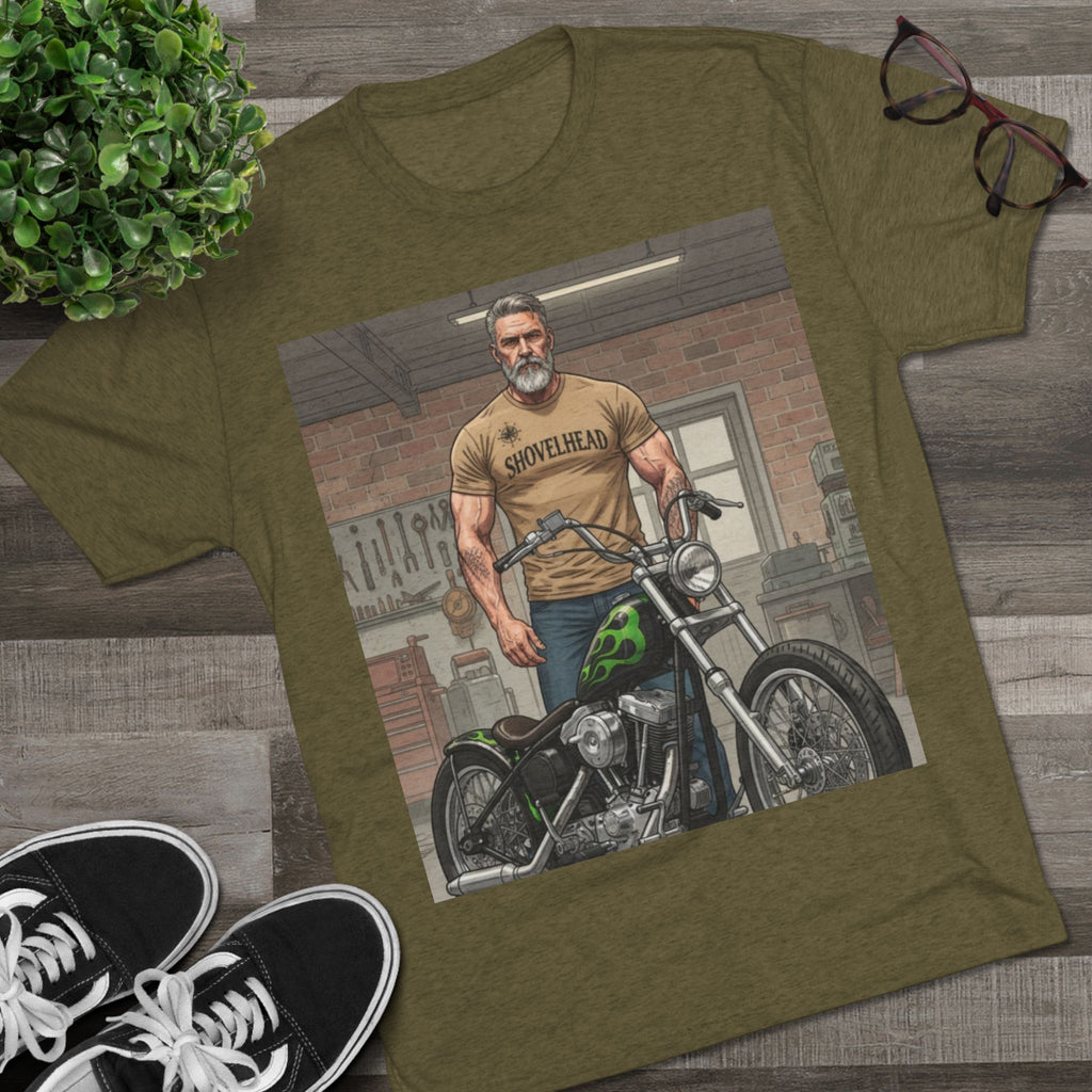 Vintage Biker Garage Tee — 'Somewhere' Motorcycle Illustration T-Shirt
