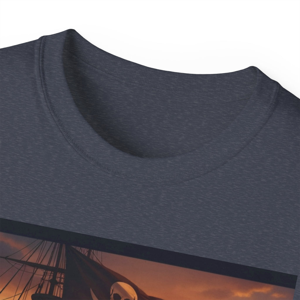 Pirate Ship Sunset Tee – Nautical Pirate Skull Graphic T-Shirt