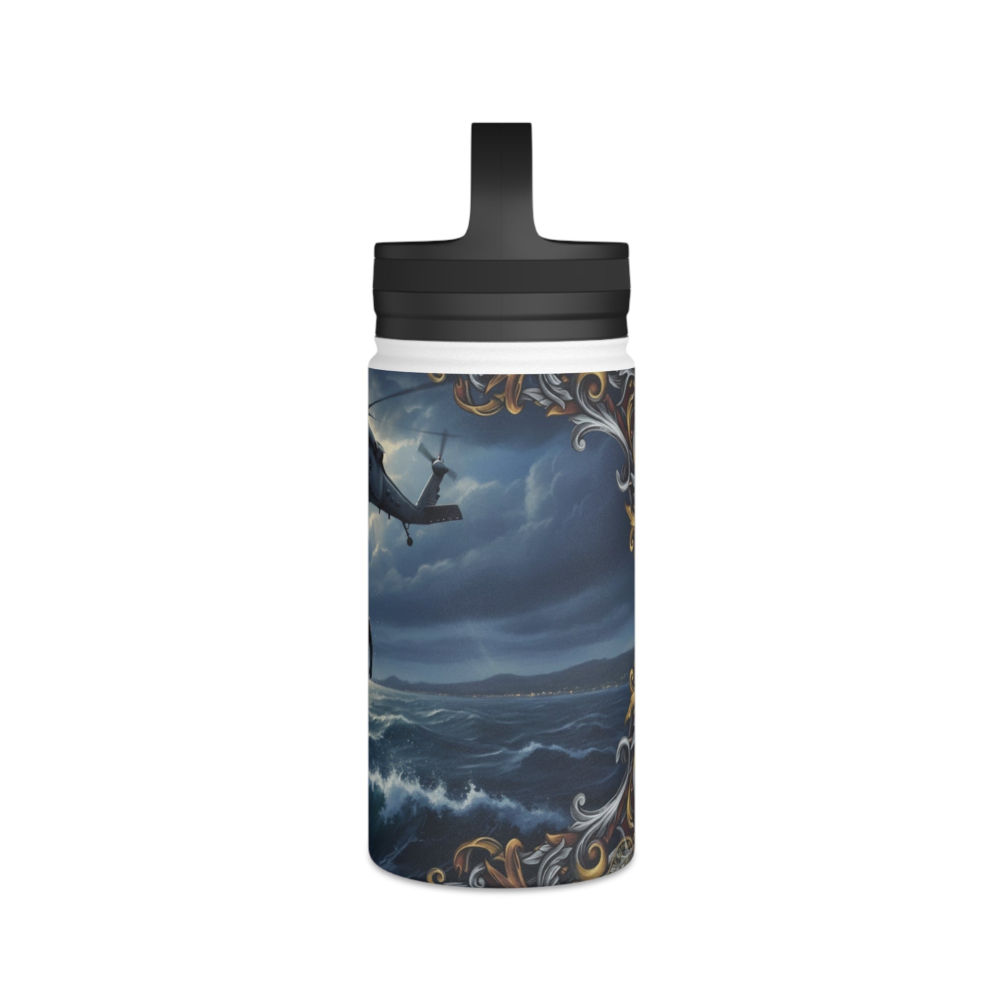 Rescue Helicopter Stainless Steel Water Bottle — Search & Rescue Design