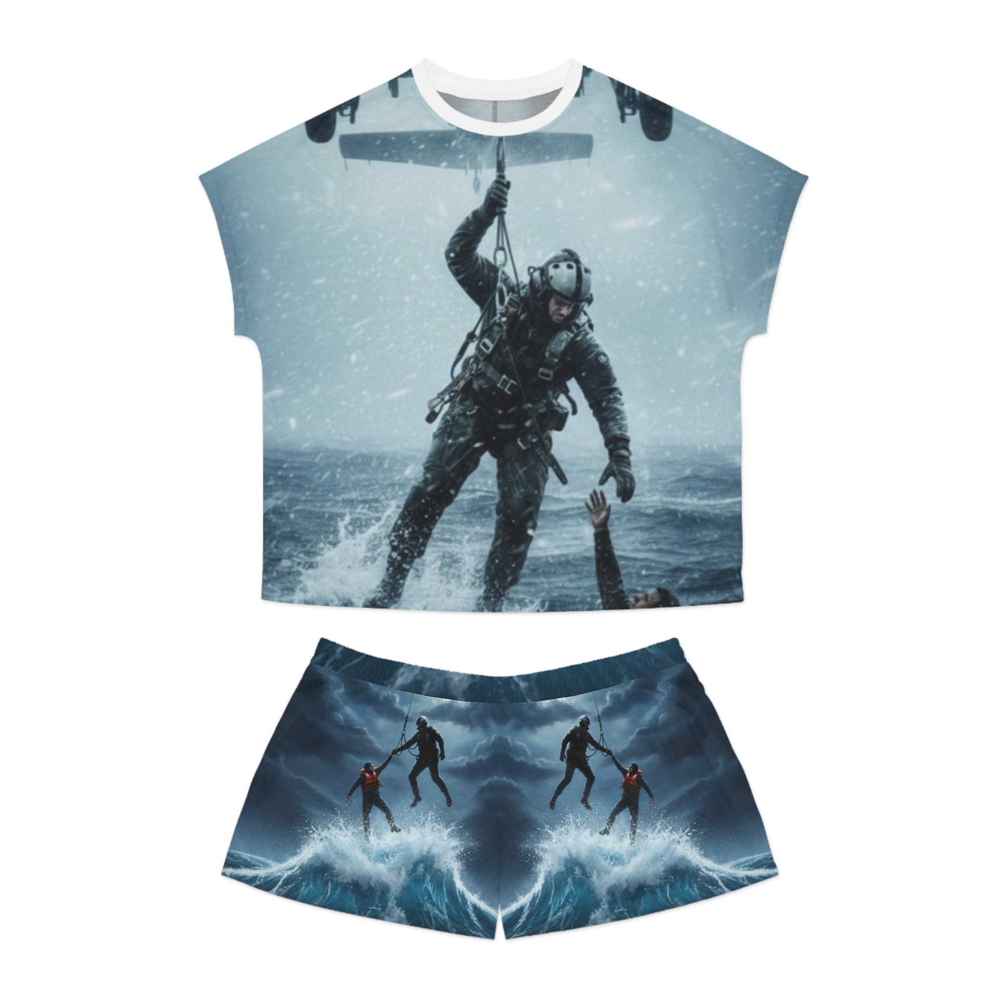 Women's Rescue Diver Pajama Set — Ocean Search & Rescue Short Sleepwear