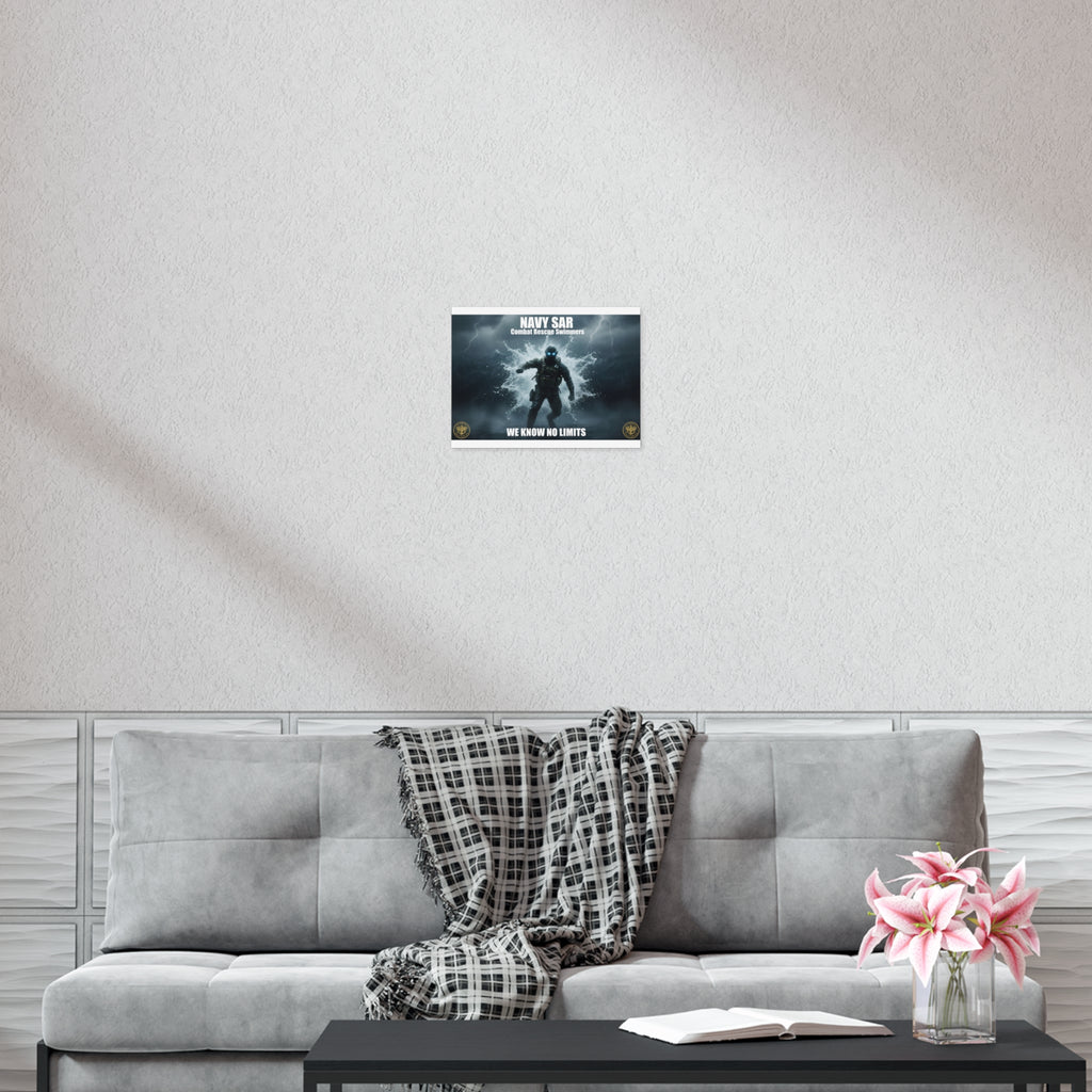 Navy SAR Combat Rescue Swimmers Poster – "We Know No Limits" Uncoated Wall Art