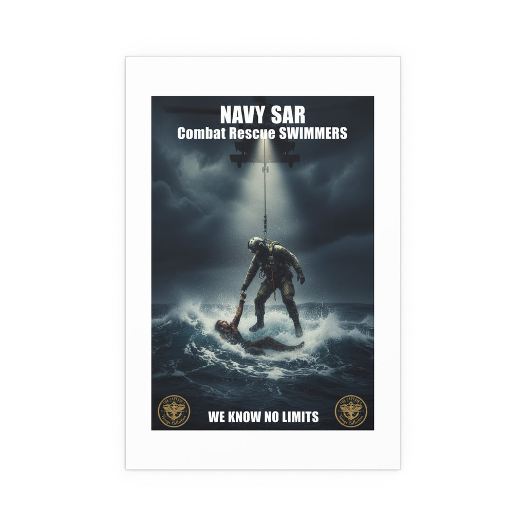 Rescue Diver Silk Poster — Dramatic Ocean Rescue Wall Art