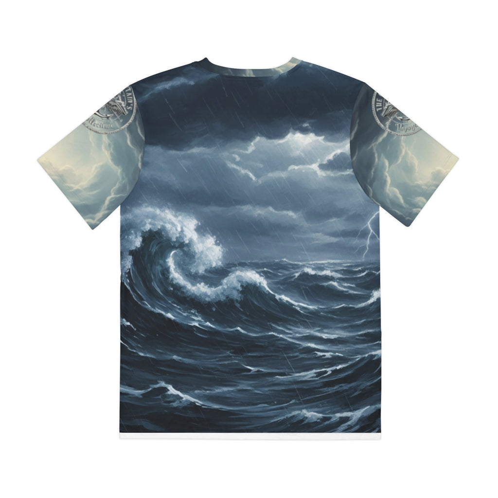 Stormy Seas Battle Ship Tee — Nautical Lightning Ocean Graphic Shirt