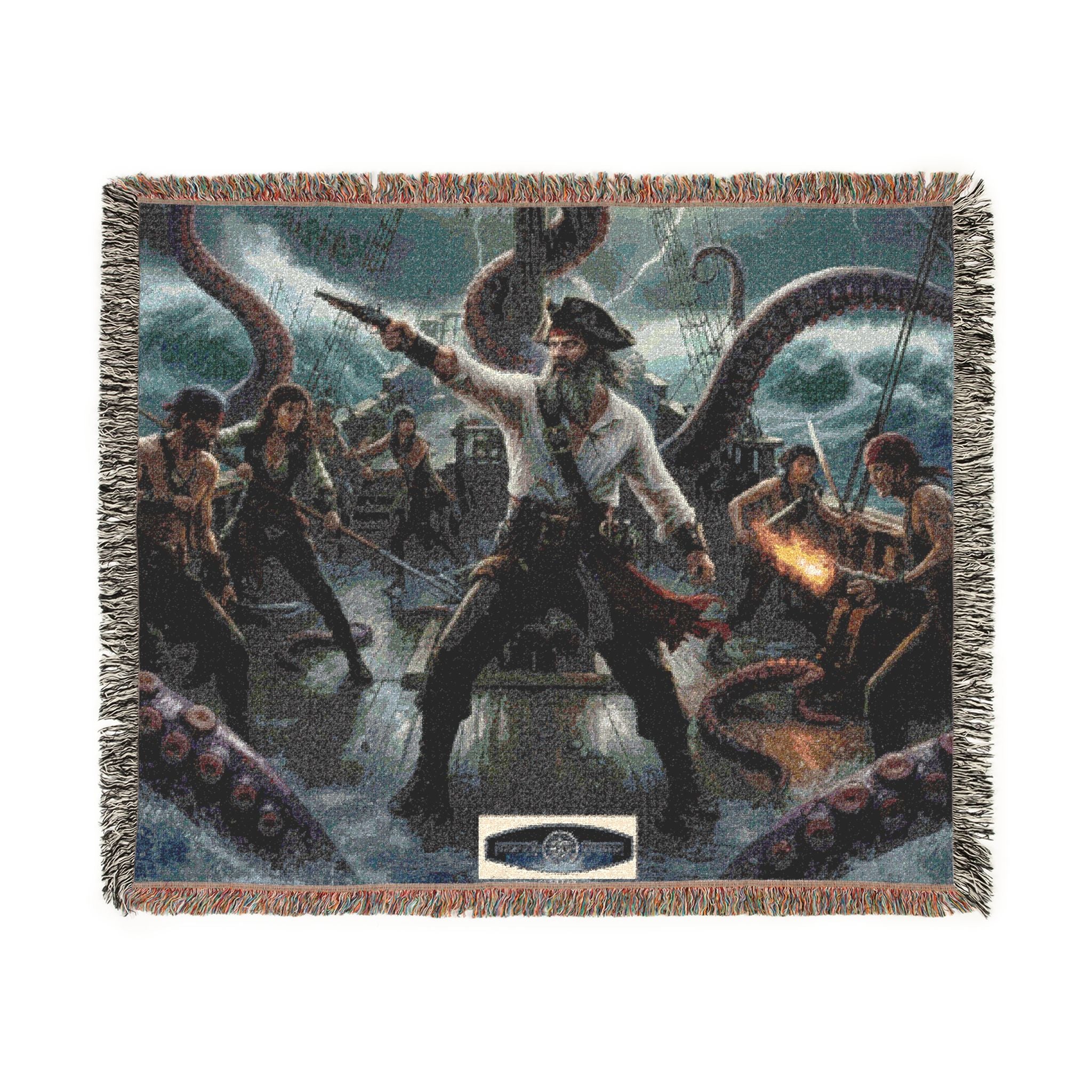 Pirate Battle Woven Blanket — Nautical Adventure Throw for Fans