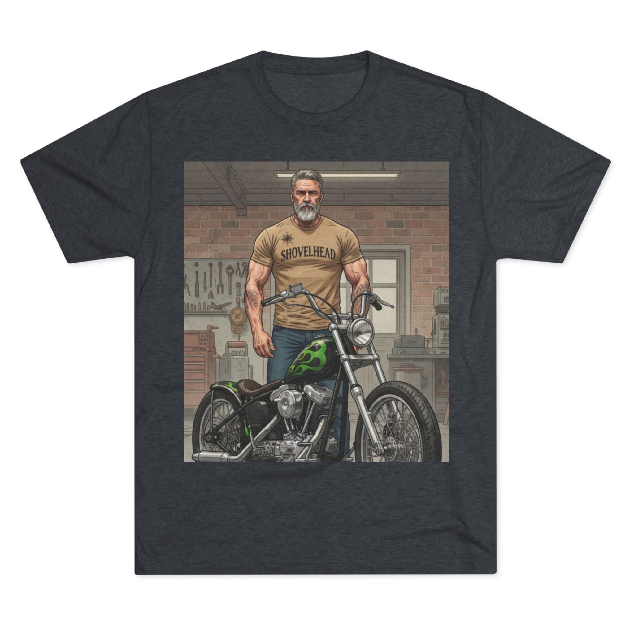 Vintage Biker Garage Tee — 'Somewhere' Motorcycle Illustration T-Shirt