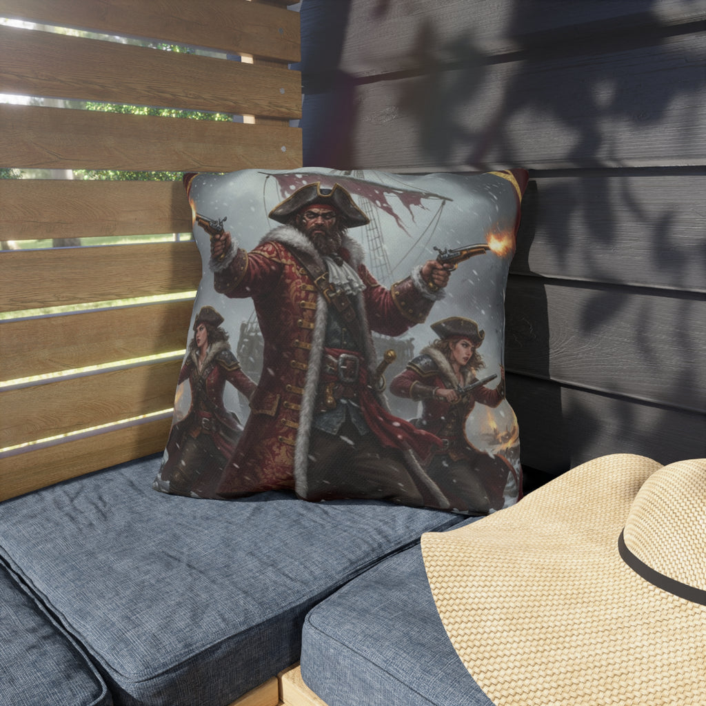Pirate Captain Outdoor Pillow — Nautical Anchor "The Captain's Voyage Collection" Garden Cushion