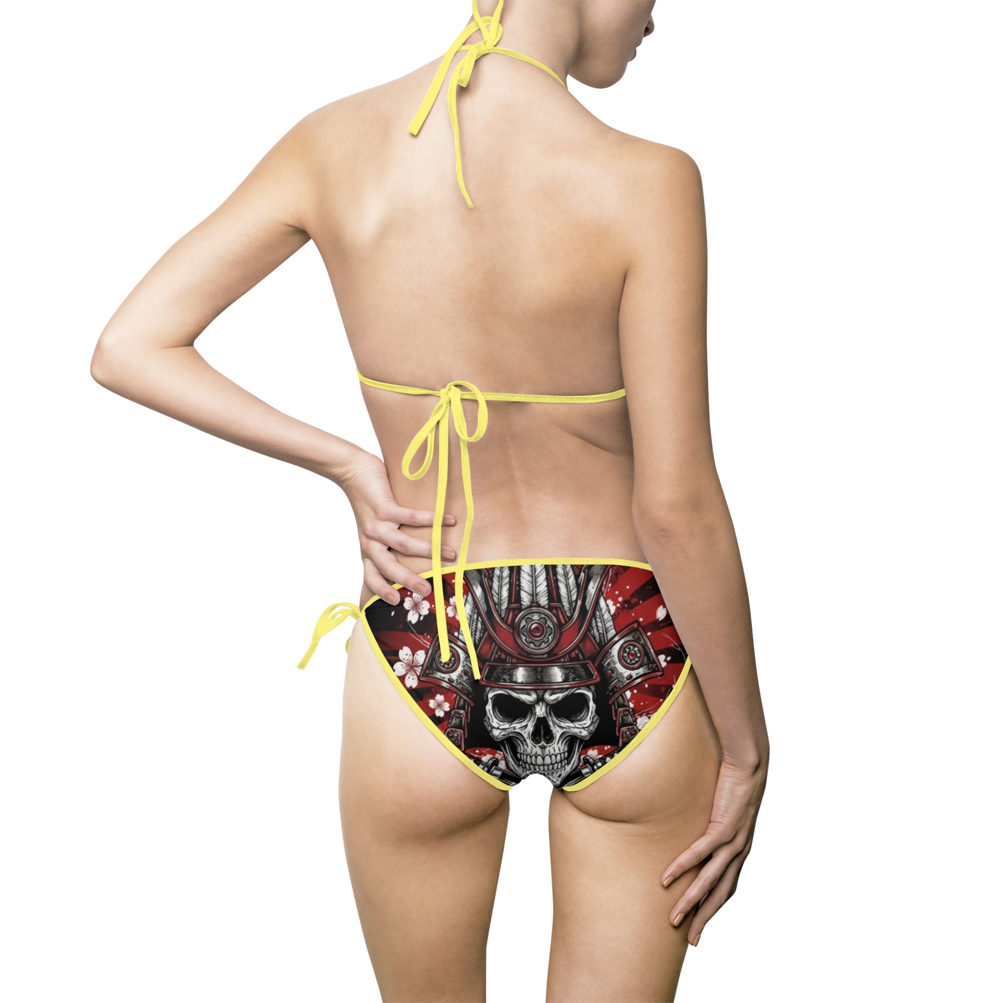 Skull & Indian Motorcycle Triangle Bikini — Women's Tieside Swimwear