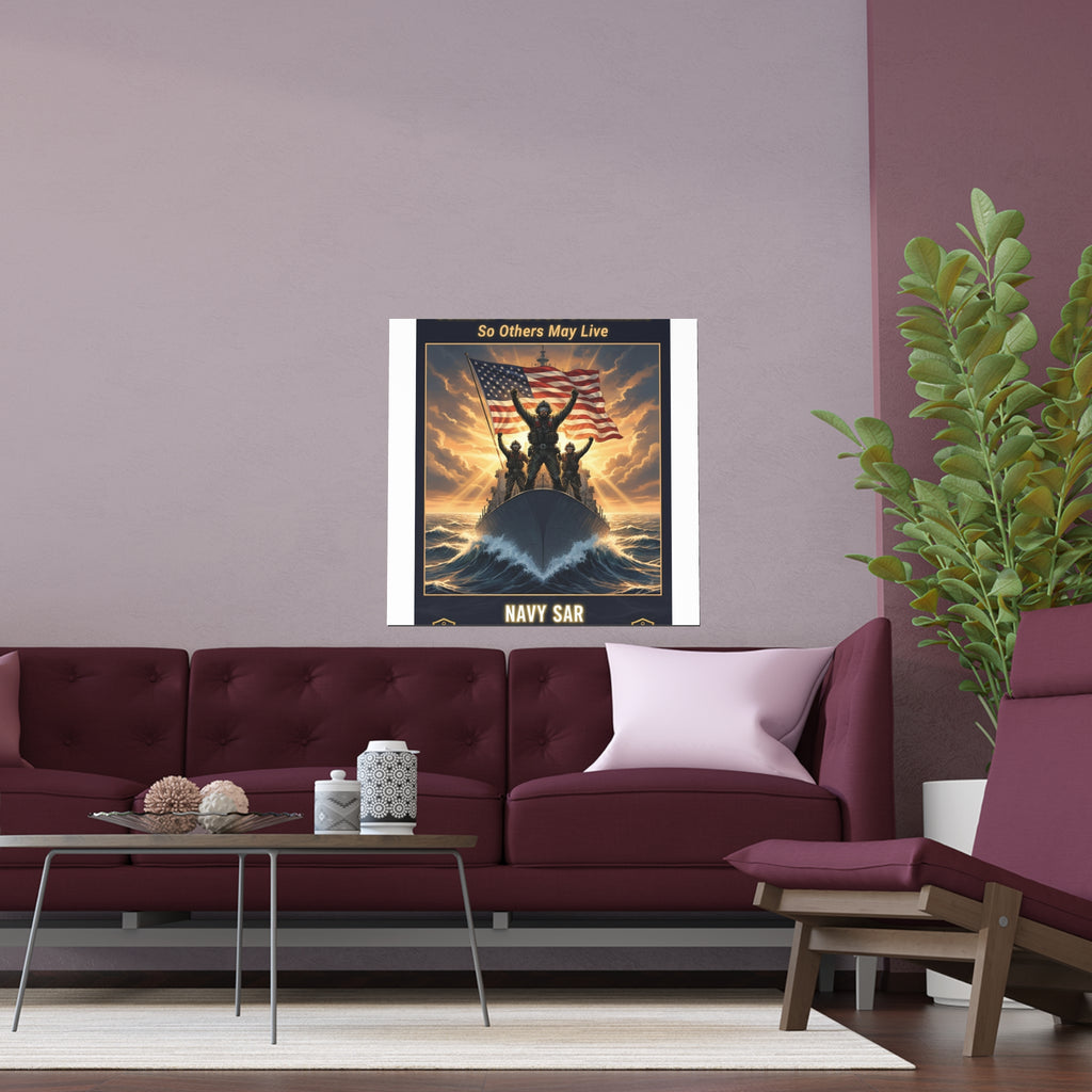 Combat Rescue Swimmers Silk Poster — "So Others May Live" Navy SAR Wall Art
