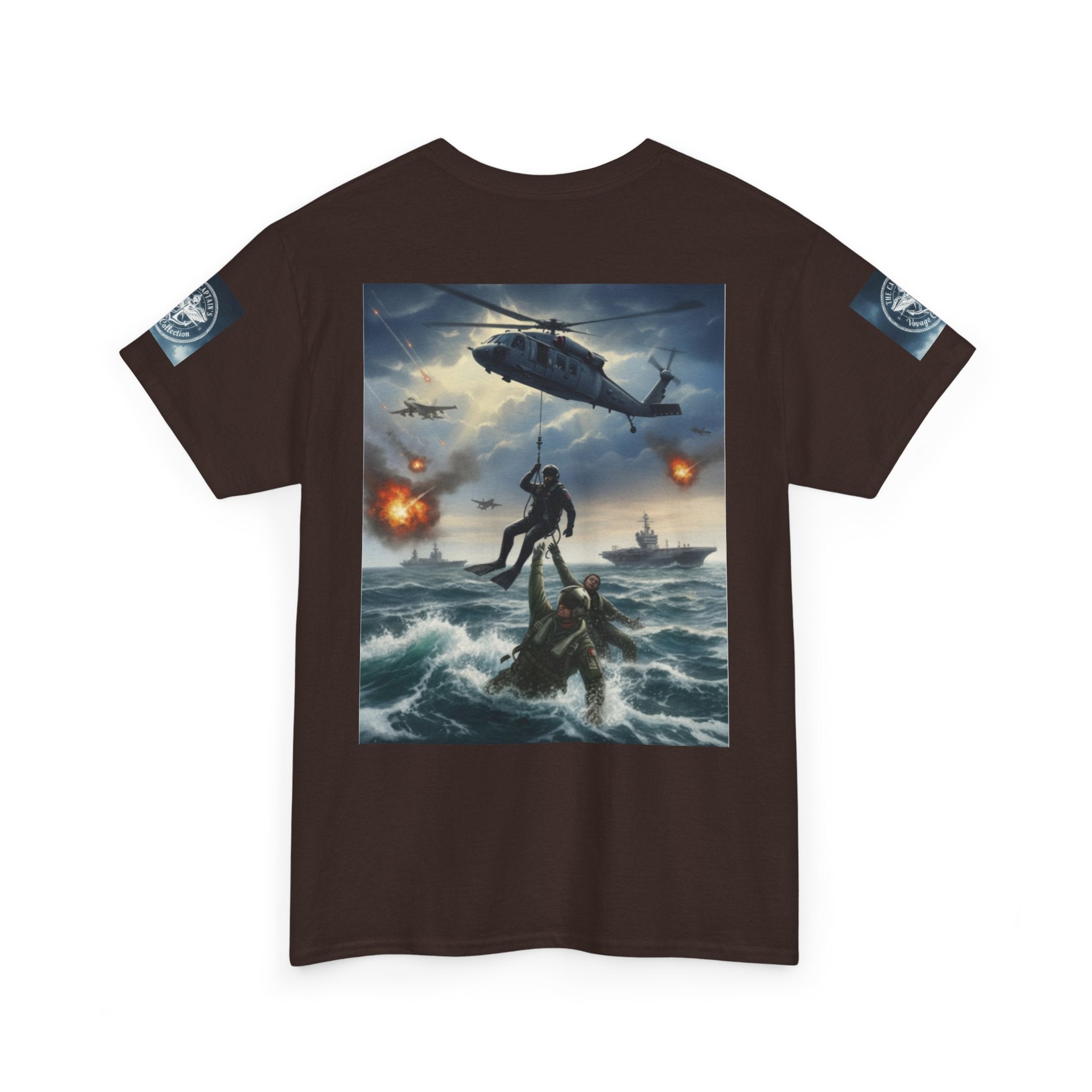 Navy Search & Rescue Graphic Tee — SAR Helicopter Rescue Scene