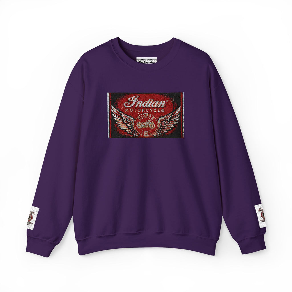 Vintage Motorcycle Crewneck Sweatshirt — 'Indian Motorcycles' Winged Logo