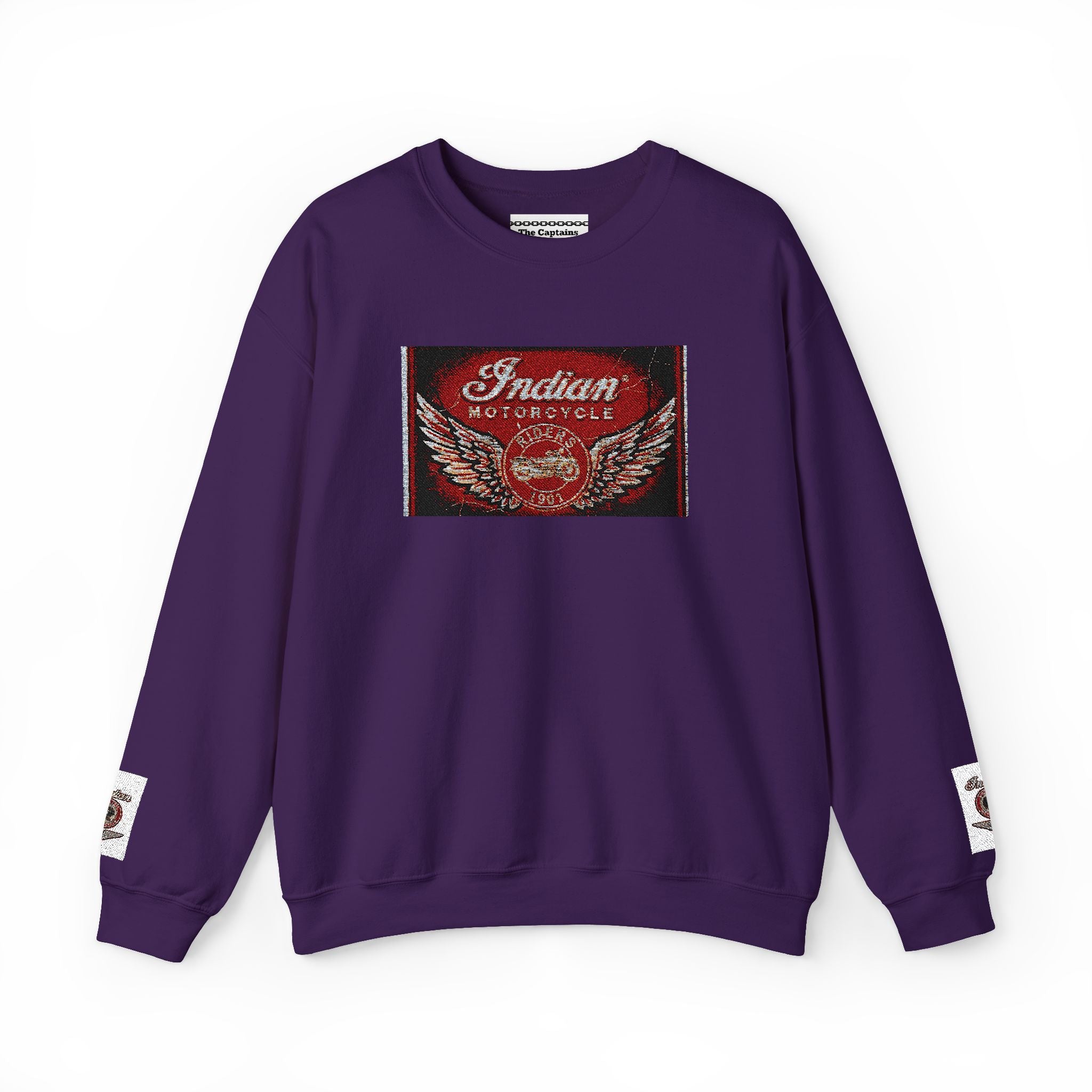 Vintage Motorcycle Crewneck Sweatshirt — 'Indian Motorcycles' Winged Logo
