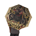 Motorcycle Racing Foldable Umbrella — Retro Checkered Flag Design