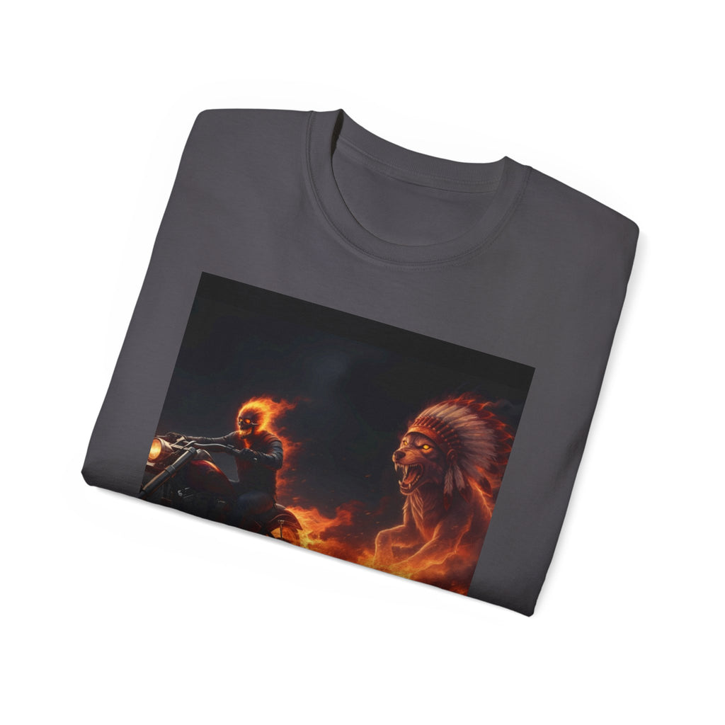 Adventure Motorcycle Tee — Fiery Rider & Nautical Voyage Graphic T-Shirt