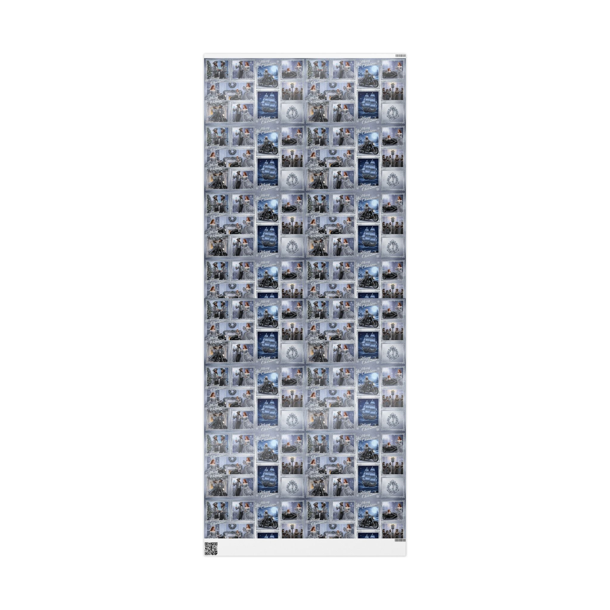 Vintage Winter Photo Collage Wrapping Paper Roll — Holiday Scenic Gift Wrap
