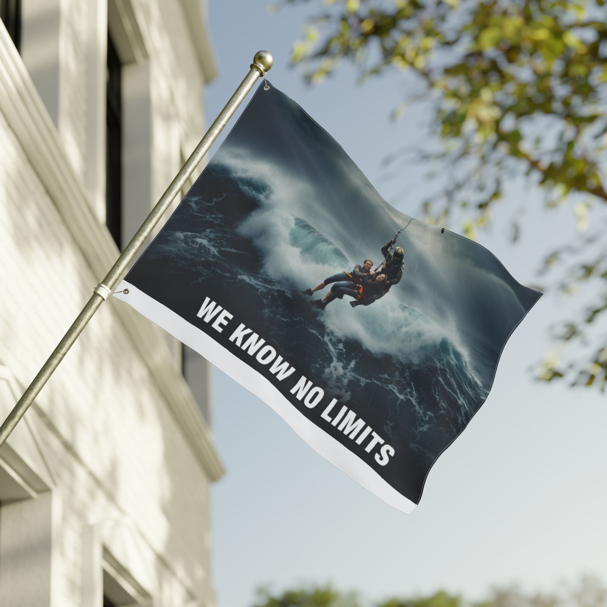 Double-Sided Flag — We Know No Limits Rescue Helicopter Design